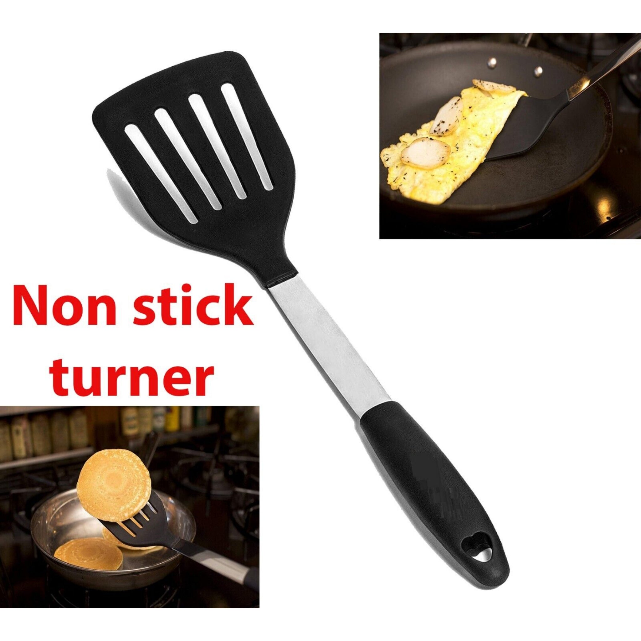 Beclen Harp 32cm Nylon Non Stick Solid And Slotted Turner/Flipper Heat  Resistant Spatula-Perfect Kitchen/Cooking Companion Tool, Slotted Turner  Spatula Heat Resistant Flipper Cooking Tool Nylon Material Premium Quality  Steel Core Ergonomic Handle