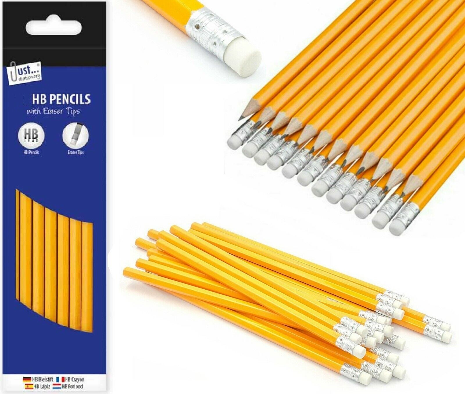 Beclen Harp 15-150 HB Pencils With Eraser Top Office School Craft Art Drawing Break-Resistant Creative Lead Pencils