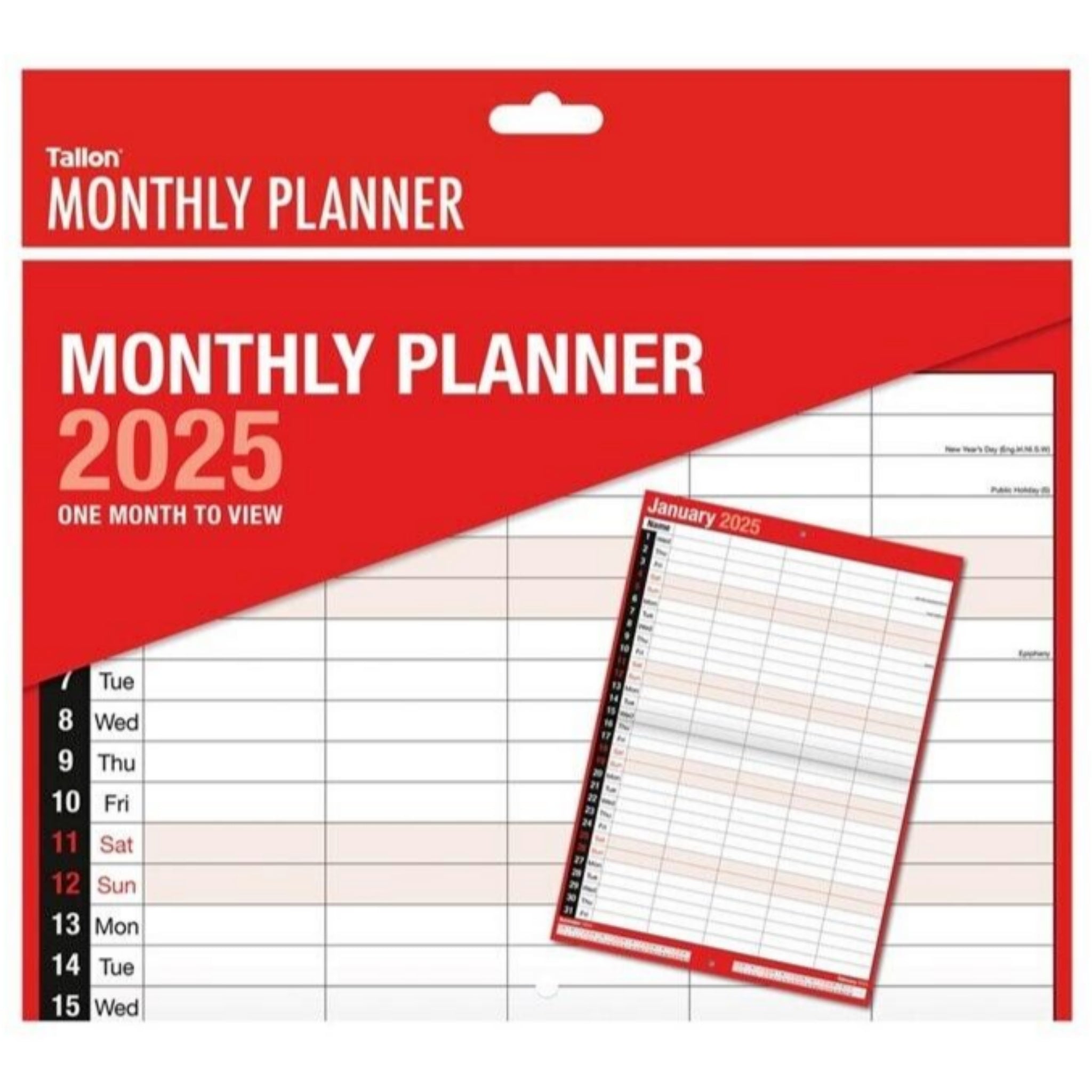 Beclen Harp 2025 Monthly Planner Wall Hanging Calendar Month to View Spiral Bound Organiser