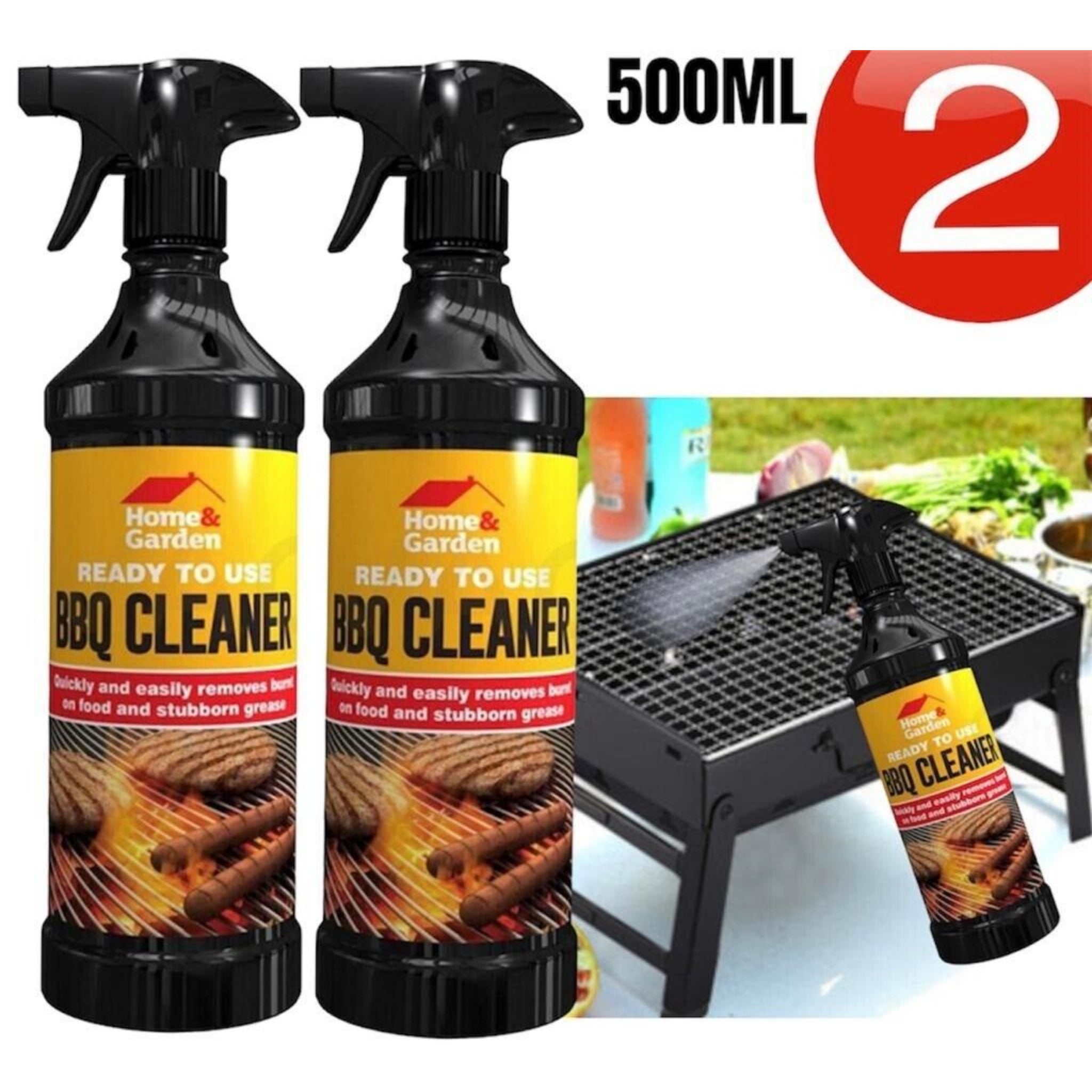 Beclen Harp 2 x PCS HOME GARDEN BBQ CLEANER READY TO USE DEGREASER SPRAY TRIGGER 500ML