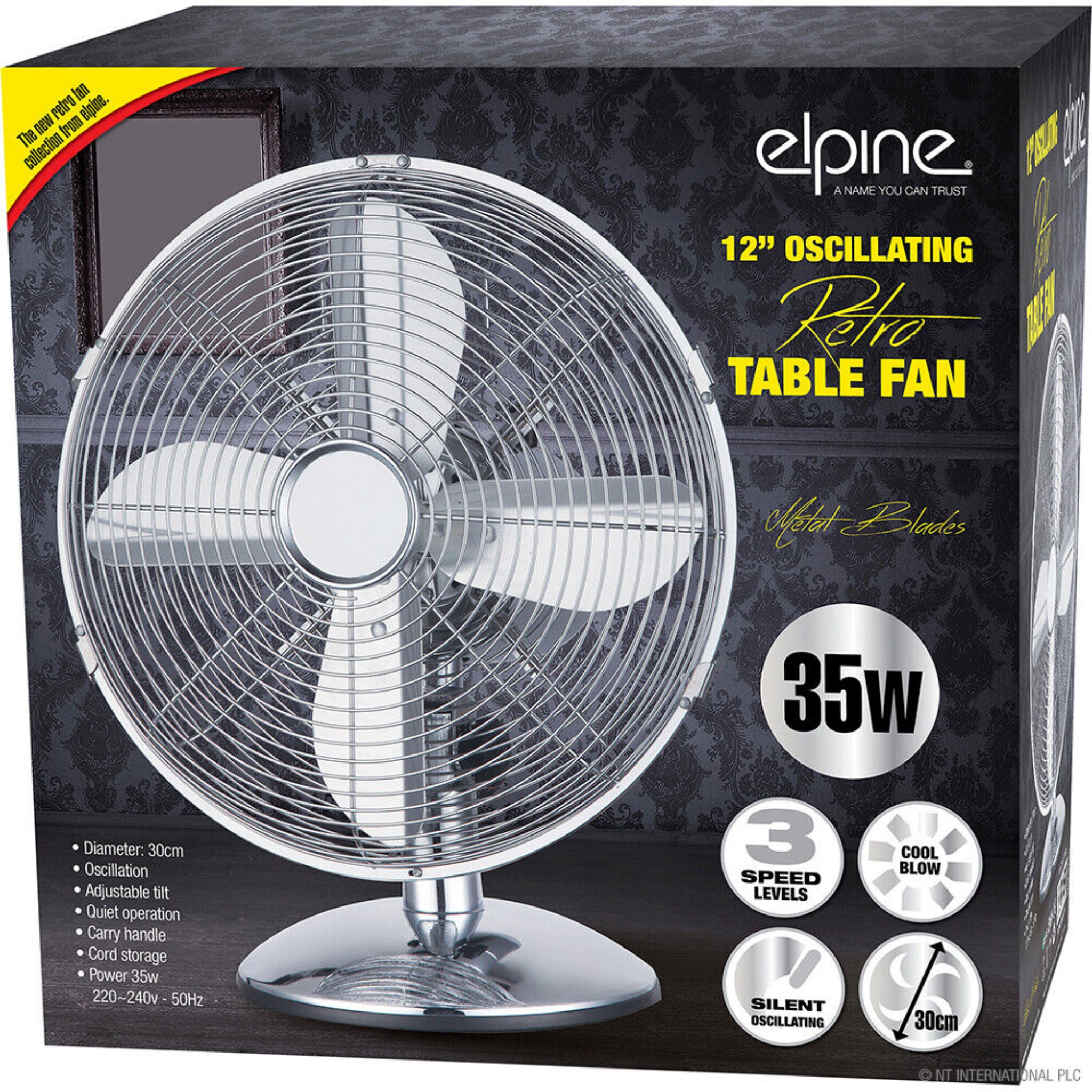 Beclen Harp 12-Inch Metal Chrome Oscillating Air Cooling Desk/Table/Worktop Standing Pedestal Fan With 3 Speeds-Home And Office Summer Essential