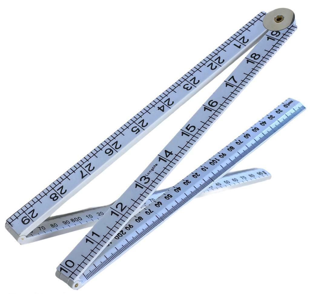 Beclen Harp 1 Metre Long Easy To Read Plastic Metric Imperial Folding Ruler-Essential DIY Rule Tool/Yard Stick For Carpenters