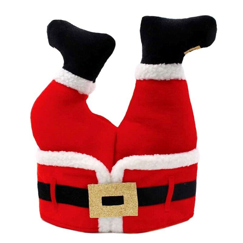 Beclen Harp Novelty Christmas Plush Red Santa Claus Legs Hat Clown Pants Legs Xmas Gift