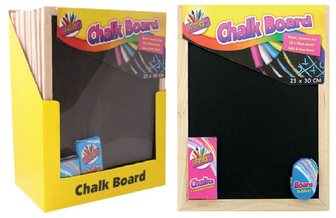 Beclen Harp Artbox Chalk Board 23 x 30 cm Set A4 + Chalks Board & Eraser Rubber