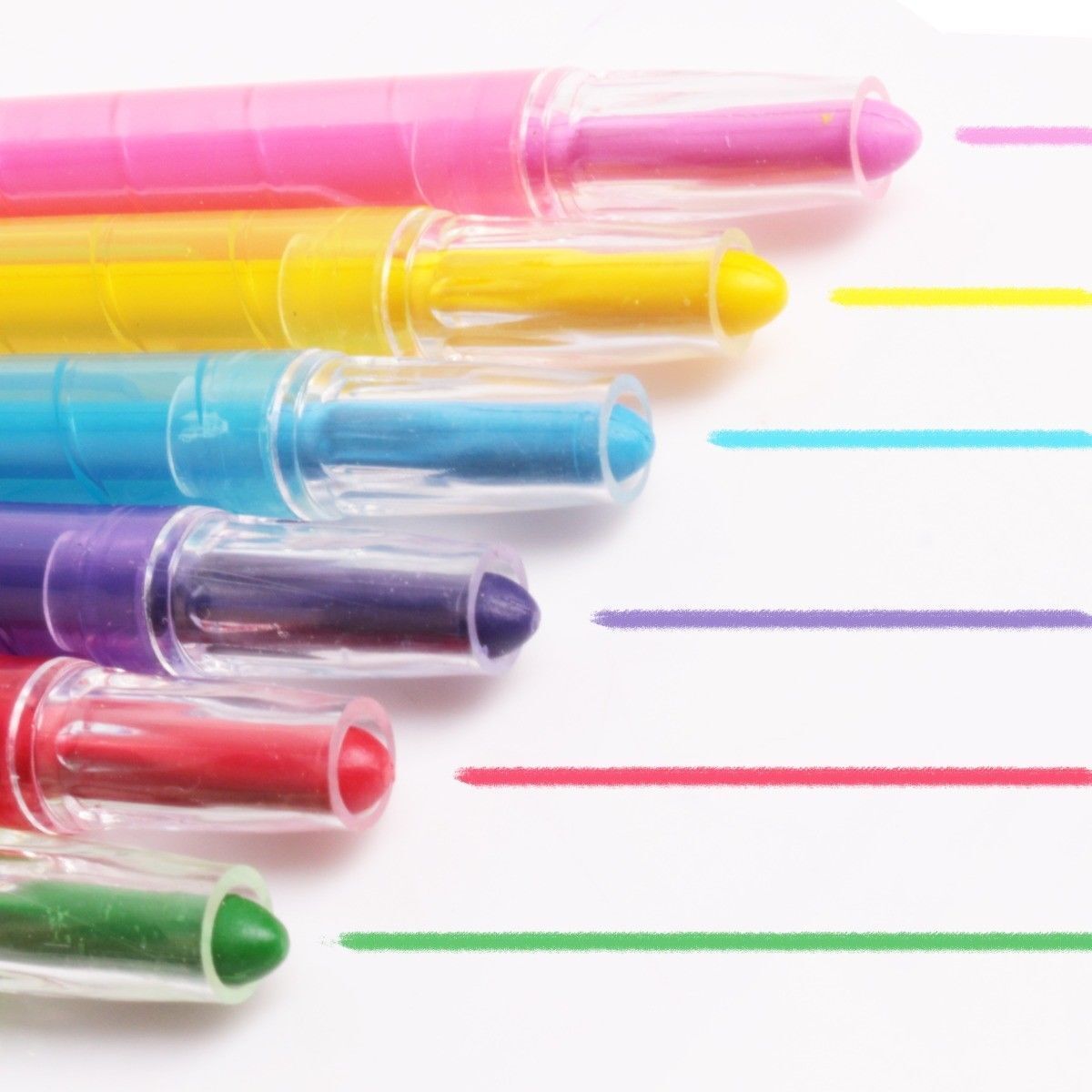 Beclen Harp 6x CHILDRENS VIBRANT TWIST SOFT CRAYONS Extend Wax Colour Pen Draw Colouring Art