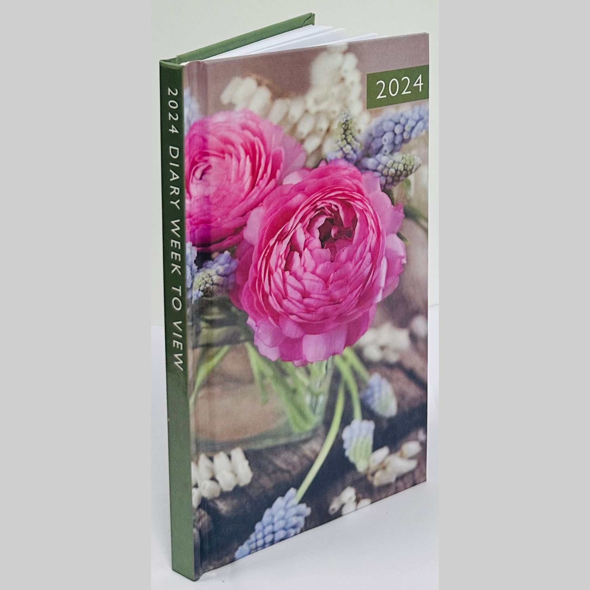 Beclen Harp 2024 Slim Week To View/WTV Luxury Floral Print Diary With Hardback Cover