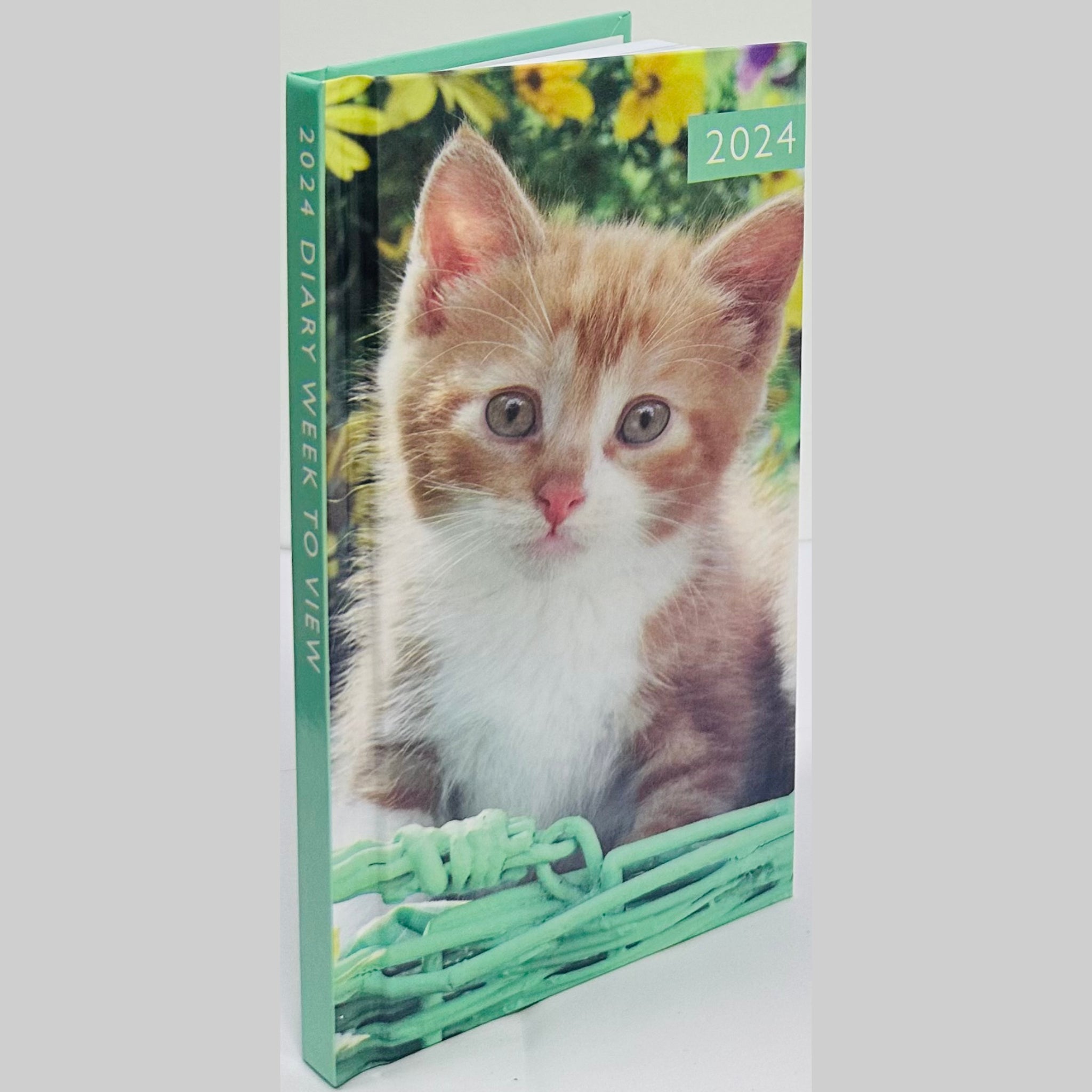 Beclen Harp 2024 Slim Week To View/WTV Personal Executive Cute Pet/Kitten/Puppy Print Diary With Hardback Cover
