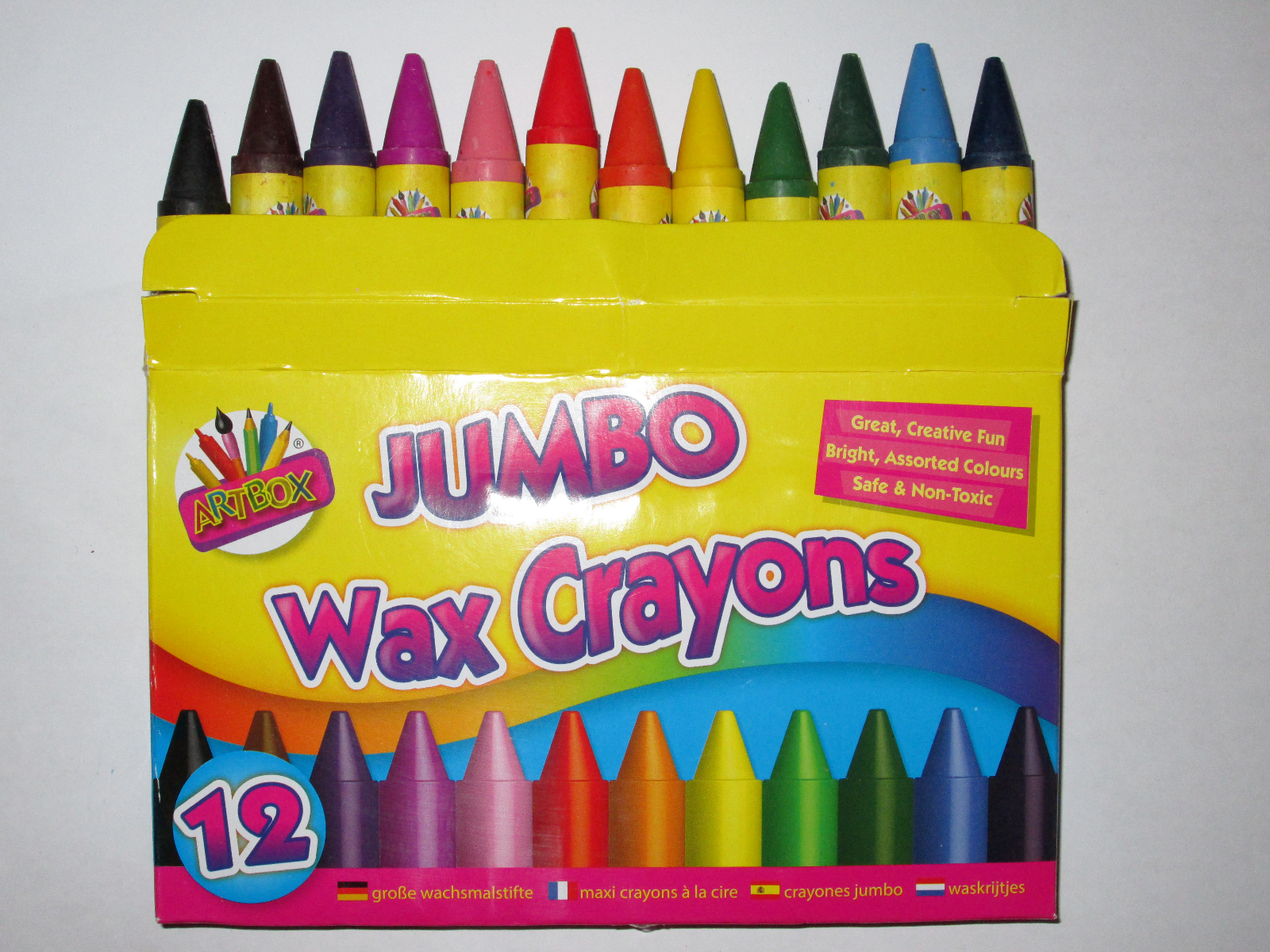 Beclen Harp 12 Jumbo Wax Crayons Non Toxic Toddler First Bright Colour Assorted Crayons Easy Grip Art Craft Jumbo Wax Safe WAX 12