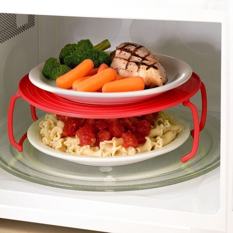 Beclen Harp 4 In 1 Microwave Support Food/Dish/Plate Stand Stacker Tray Heat Warmer
