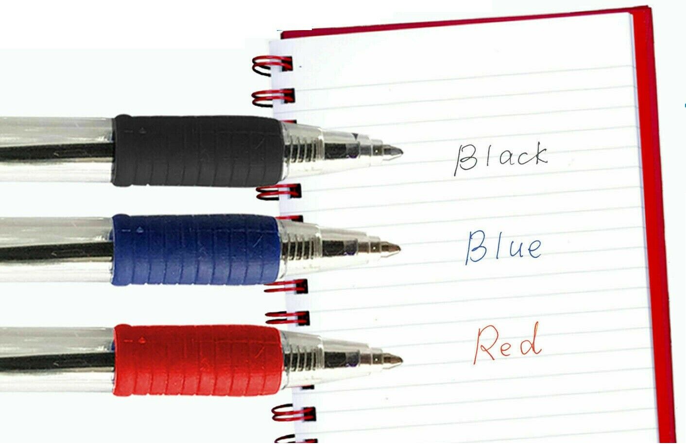 Beclen Harp 8 Ballpoint Pens Blue Black Red Ink Smooth Writing Grip Retractable Pen Biros Home School Office Writing