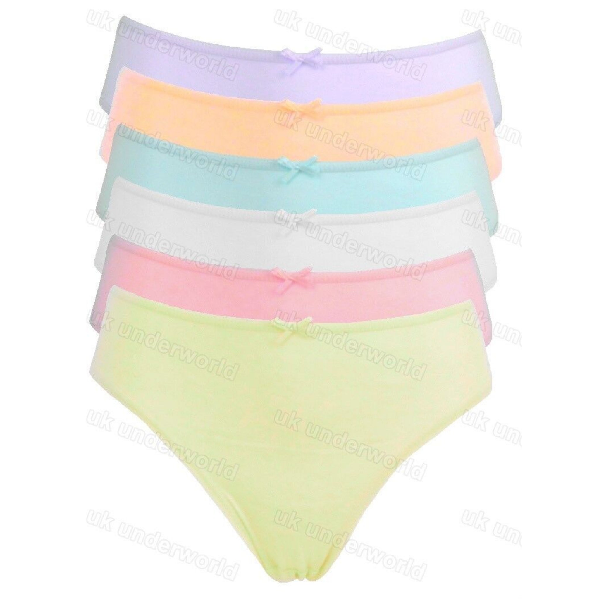 Beclen Harp 6 Pair Women/Ladies Cotton Plain And Floral Briefs Bikini Knickers Pants Underwears For Adults-Perfect Christmas/Xmas Gift