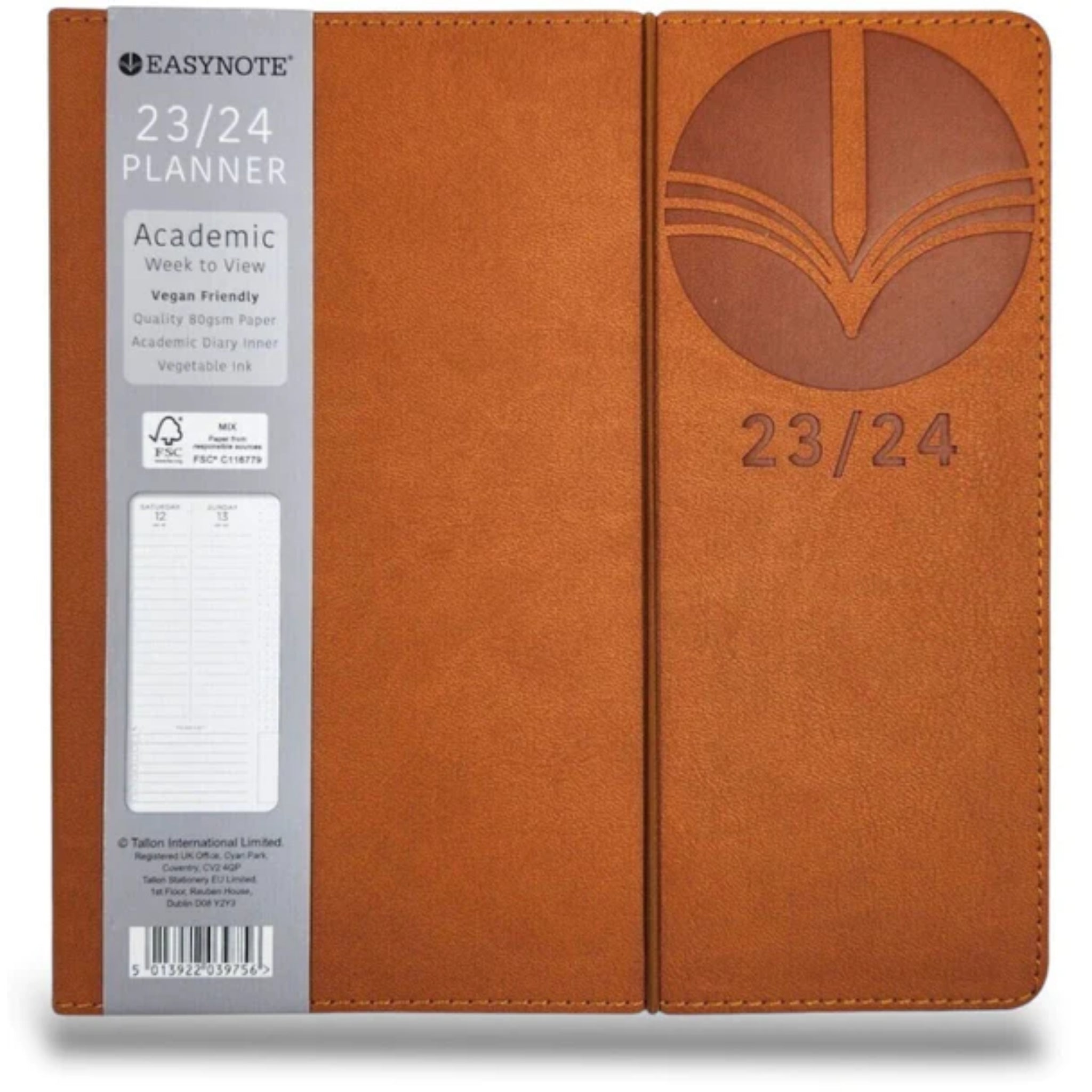 Beclen Harp 2023-2024 Academic Square Week to View Luxury Leatherette Diary School Office...