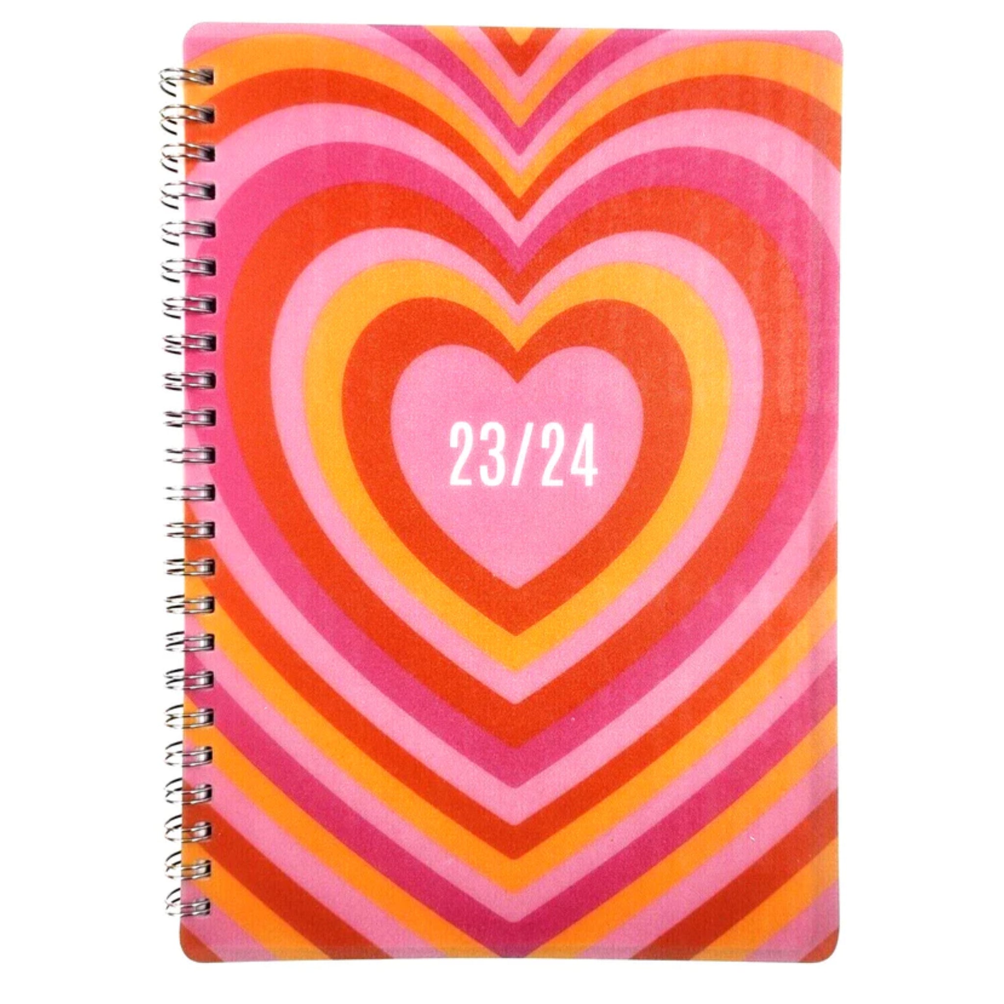 Beclen Harp 2023-2024 Academic A5 Week to View WIRO Hearts Cover Diary School Year Teacher