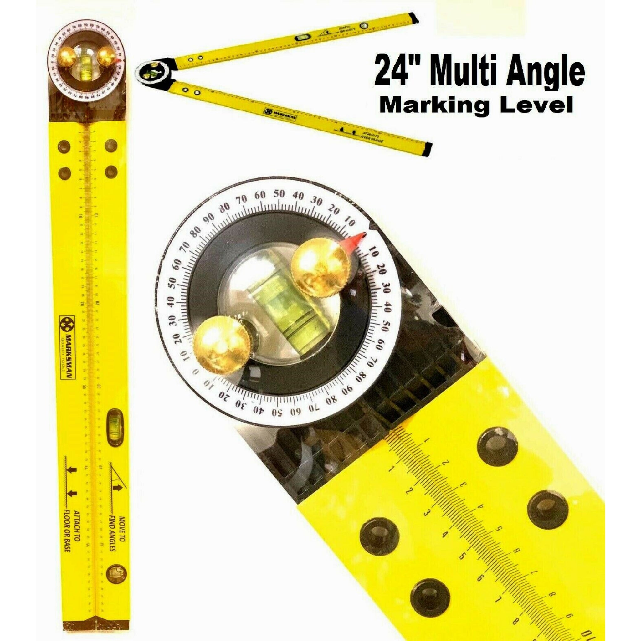 Beclen Harp MULTI FUNCTION RULER ANGLE FINDER SPIRIT LEVEL 600mm / 24inch 0-270°