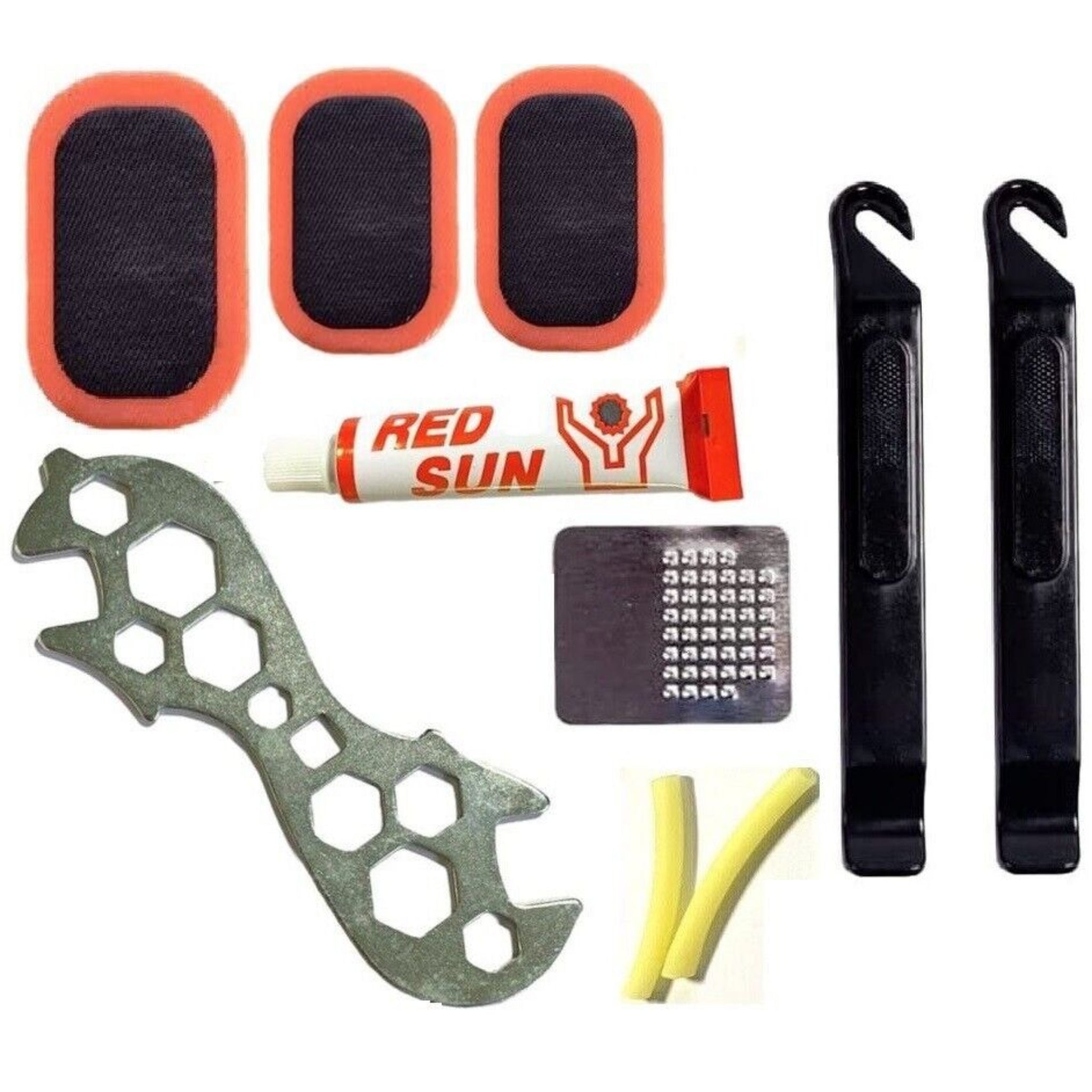 Beclen Harp 10pc Bicycle/Bike/Cycle Puncture Repair Portable Tool Kit Including Inner Tube Patch And Glue