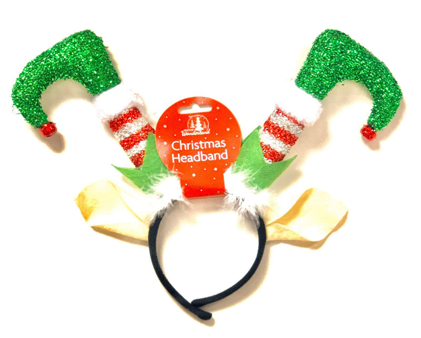 Beclen Harp Luxury Christmas/Xmas Cute Mini Elf Red/Green Hat/Headband With Jingle Bells Fancy Dress Costume Party Accessory
