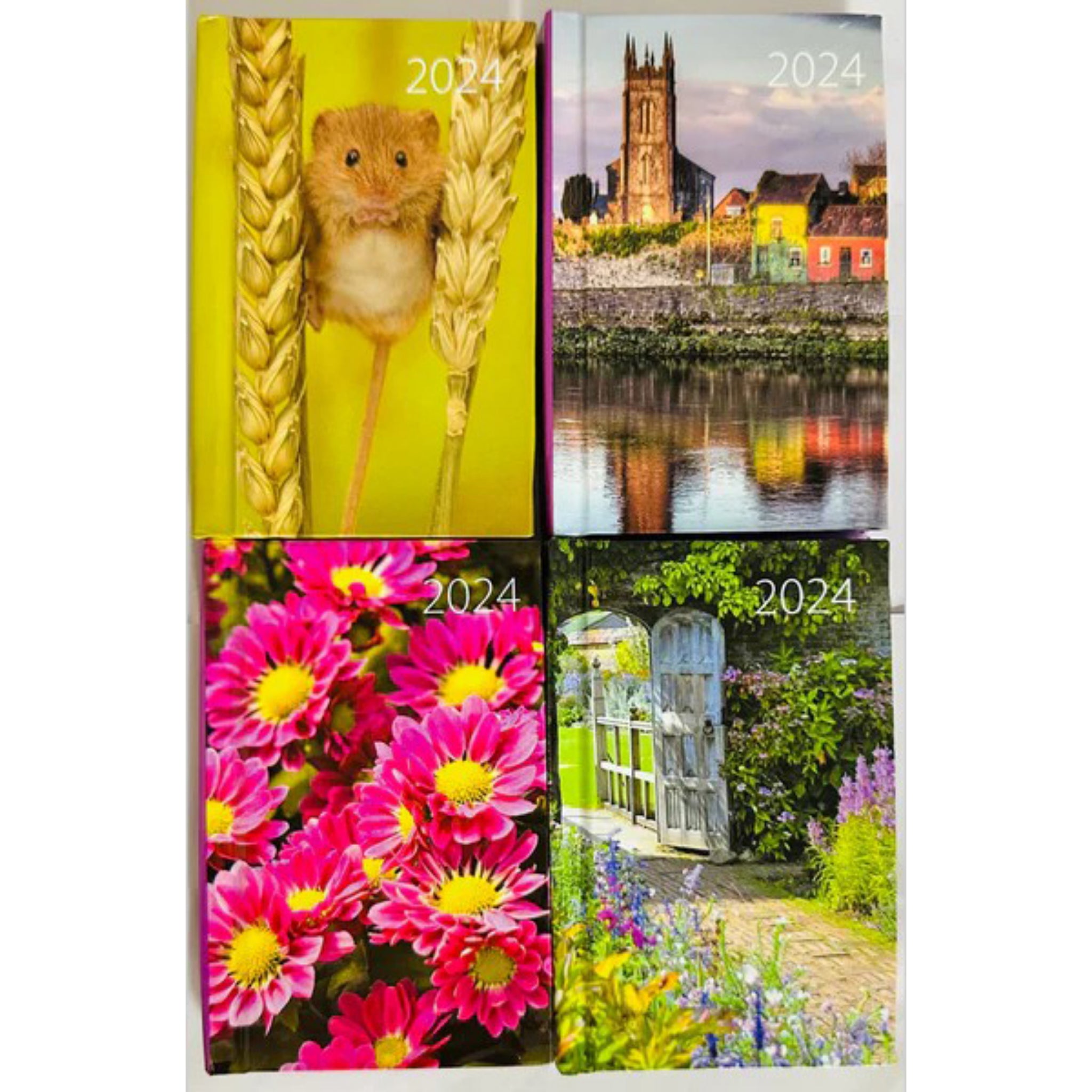 Beclen Harp 2024 Slim wall Calendar Month to View Home office School Calendar With Daily Notes & Pocket Diary/ Spiral Bound Hanging Wall Calendar Flower Garden Wildlife Scenes