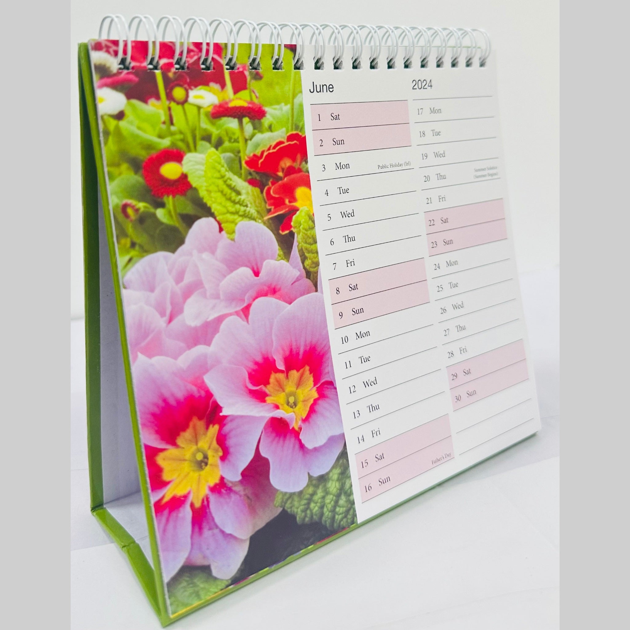Beclen Harp 2024 Month To View Flip Over Desktop Calendar Flowers Floral Bouquet/ Home Office Table Work top Planner Organiser