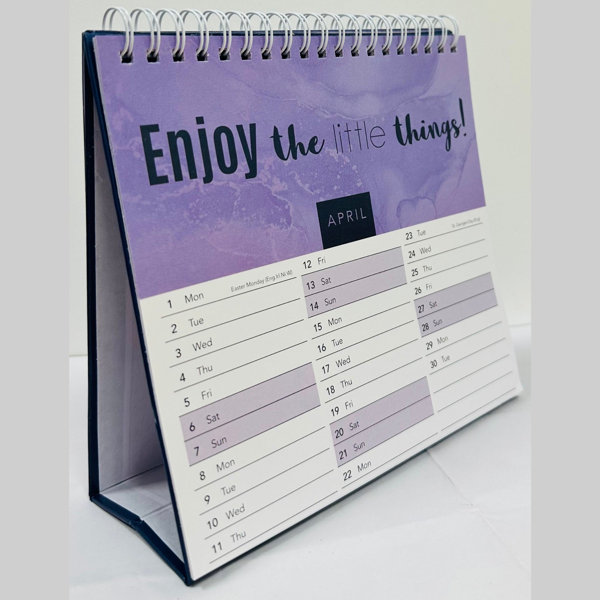 Beclen Harp 2024 Month to View Flip Over Desk Top Calendar Positive Thoughts Quotes Home Office Work Top Planner