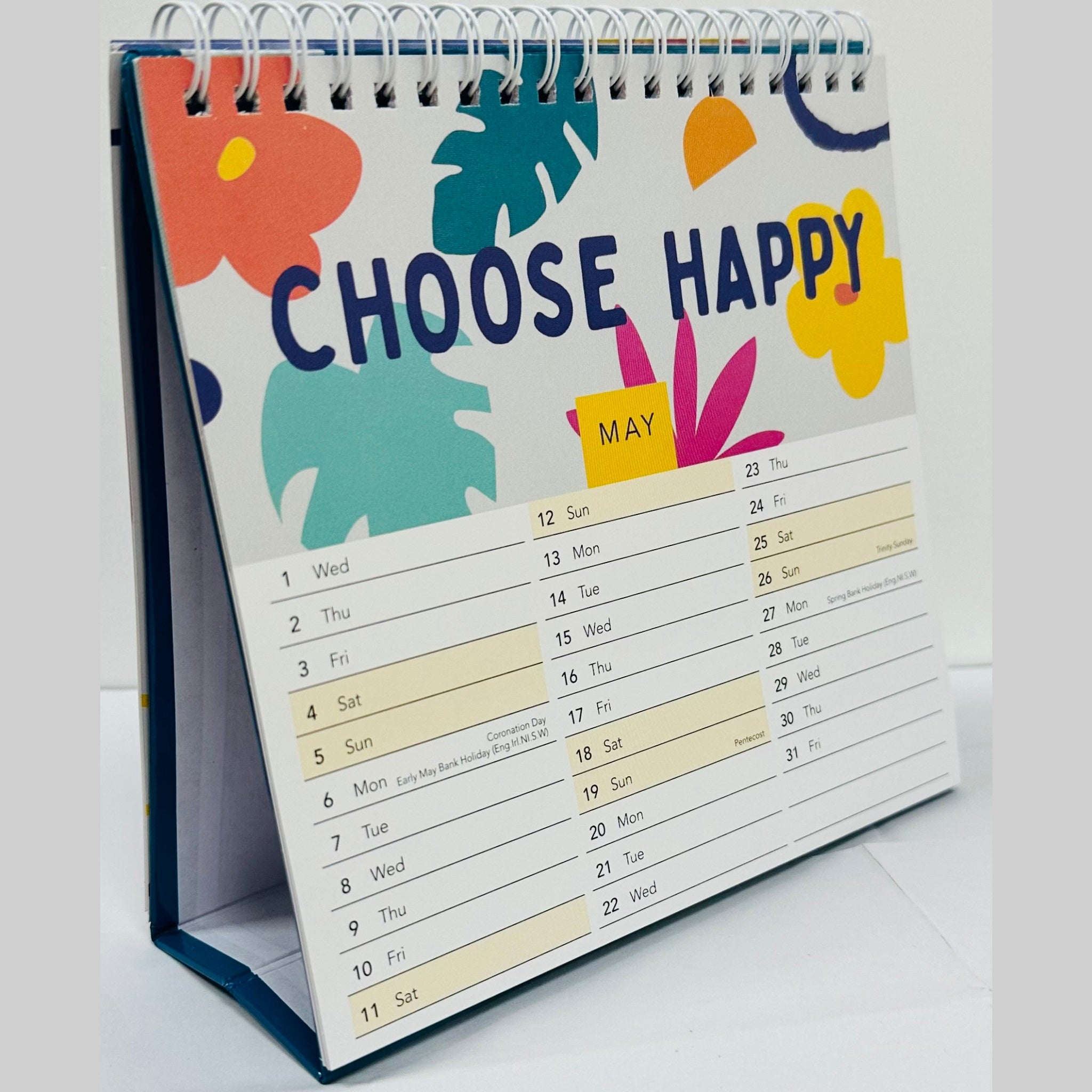 Beclen Harp 2024 Month to View Flip Over Desk Top Calendar Positive Thoughts Quotes Home Office Work Top Planner