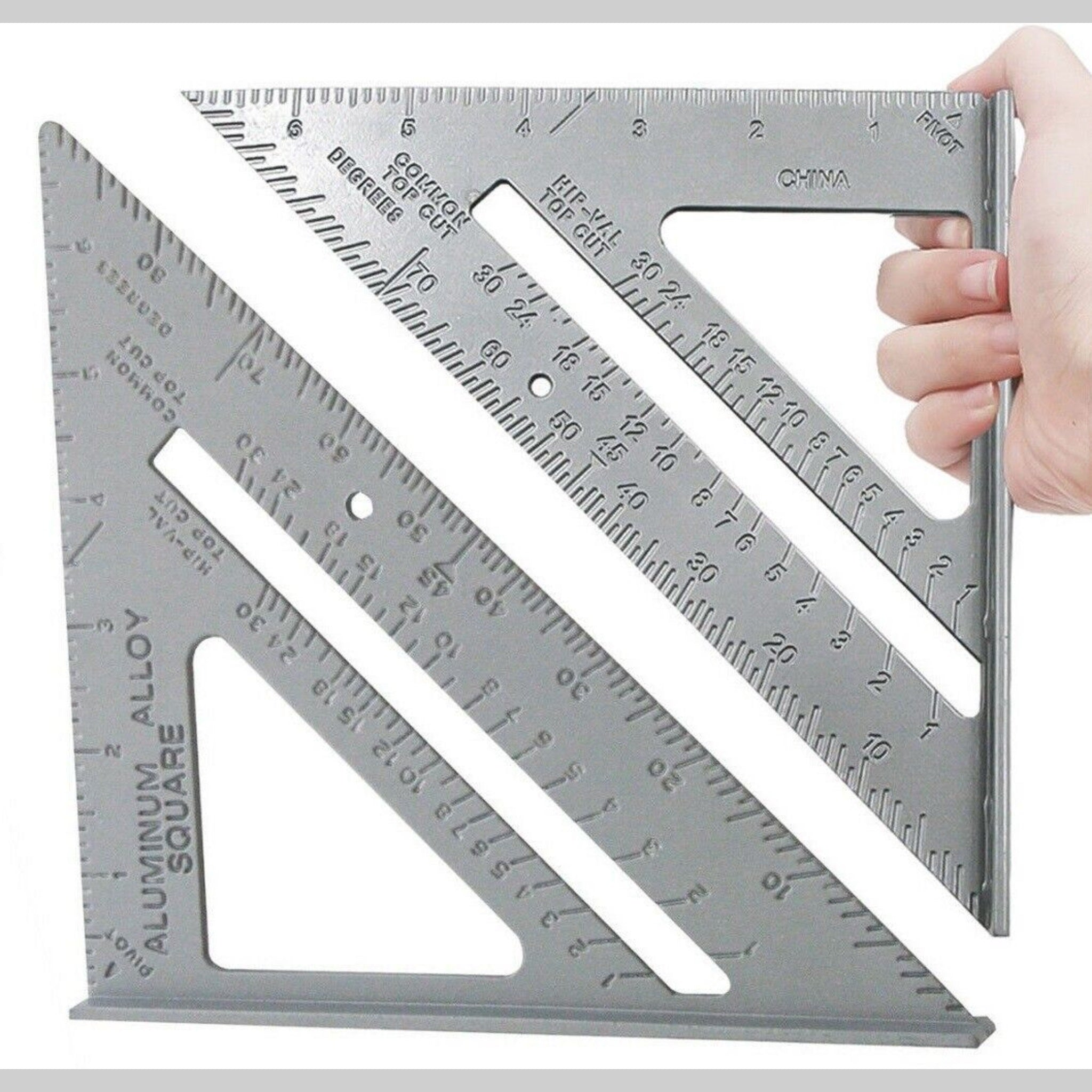 Beclen Harp New 7" Aluminum Speed Square Roofing Rafter Triangle Angle Guide Carpenters Wood Working 7 Inch Alloy Tool