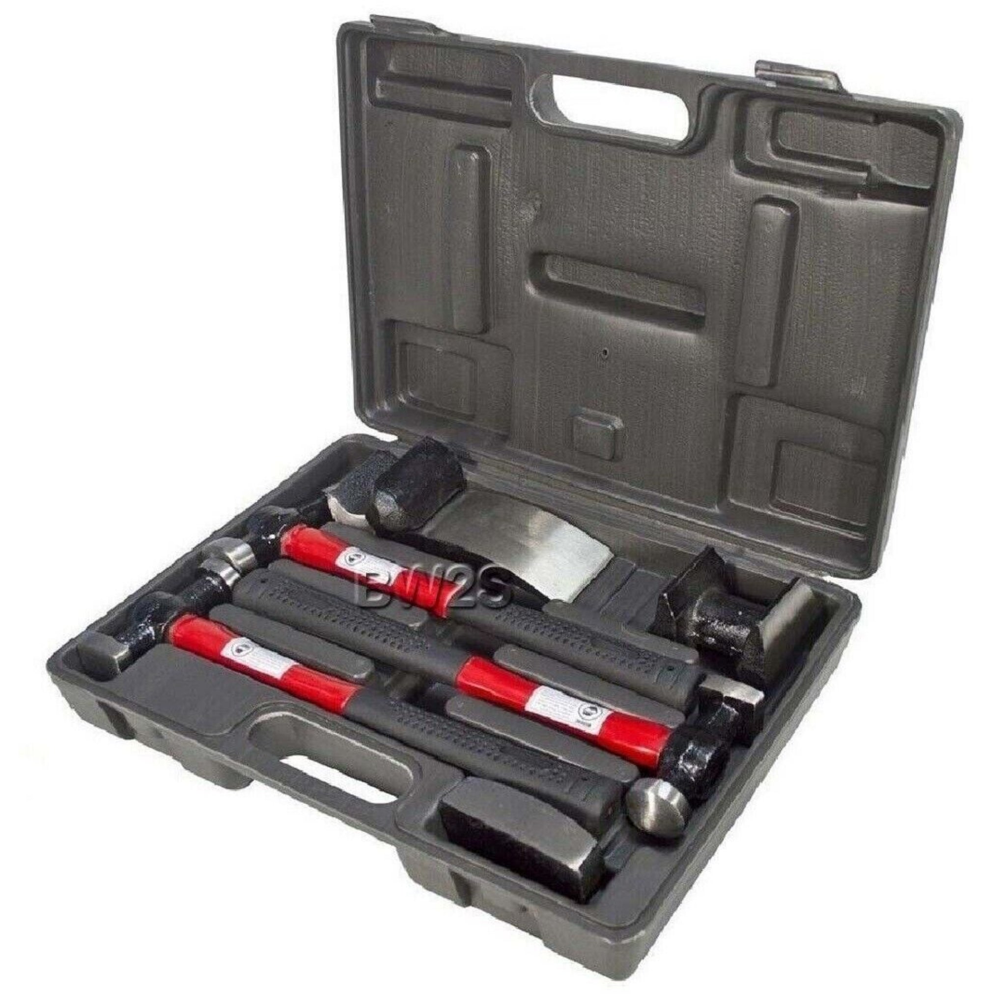 Beclen Harp 7pc Autobody Panel Repair/Dent Removal Tool Kit With Fiber Body Beating/Bumping Hammers