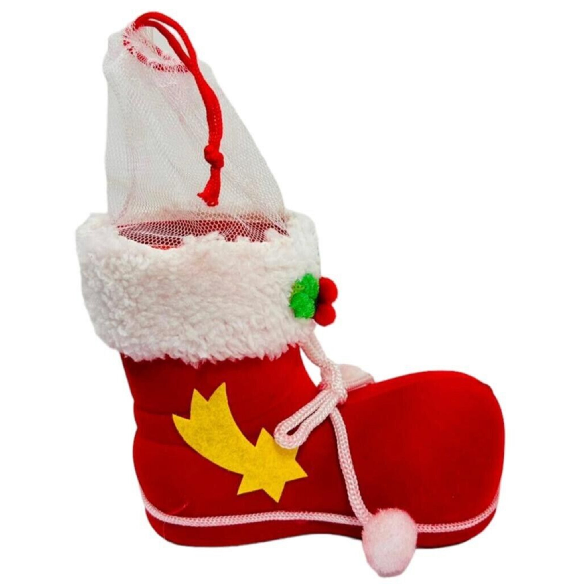 Beclen Harp 3Pc Christmas/Xmas Hanging Santa Claus Candy Boots/Shoes Present/Gift Basket-Perfect Christmas/Xmas Decoration Ornament And Door Decor