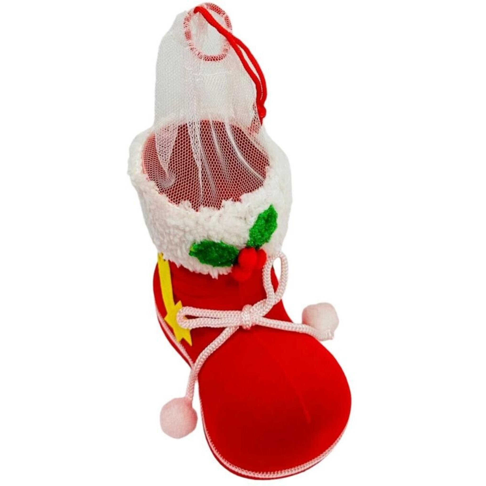 Beclen Harp 3Pc Christmas/Xmas Hanging Santa Claus Candy Boots/Shoes Present/Gift Basket-Perfect Christmas/Xmas Decoration Ornament And Door Decor