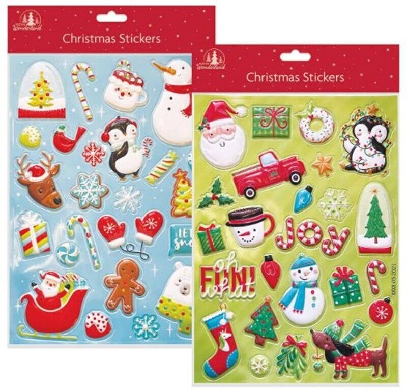 Beclen Harp 48pc A4 Sheet Christmas/Xmas Art And Craft Foam/Bubble Fun Stickers Decorative/Creative Ornaments For Kids-Perfect For Card Making