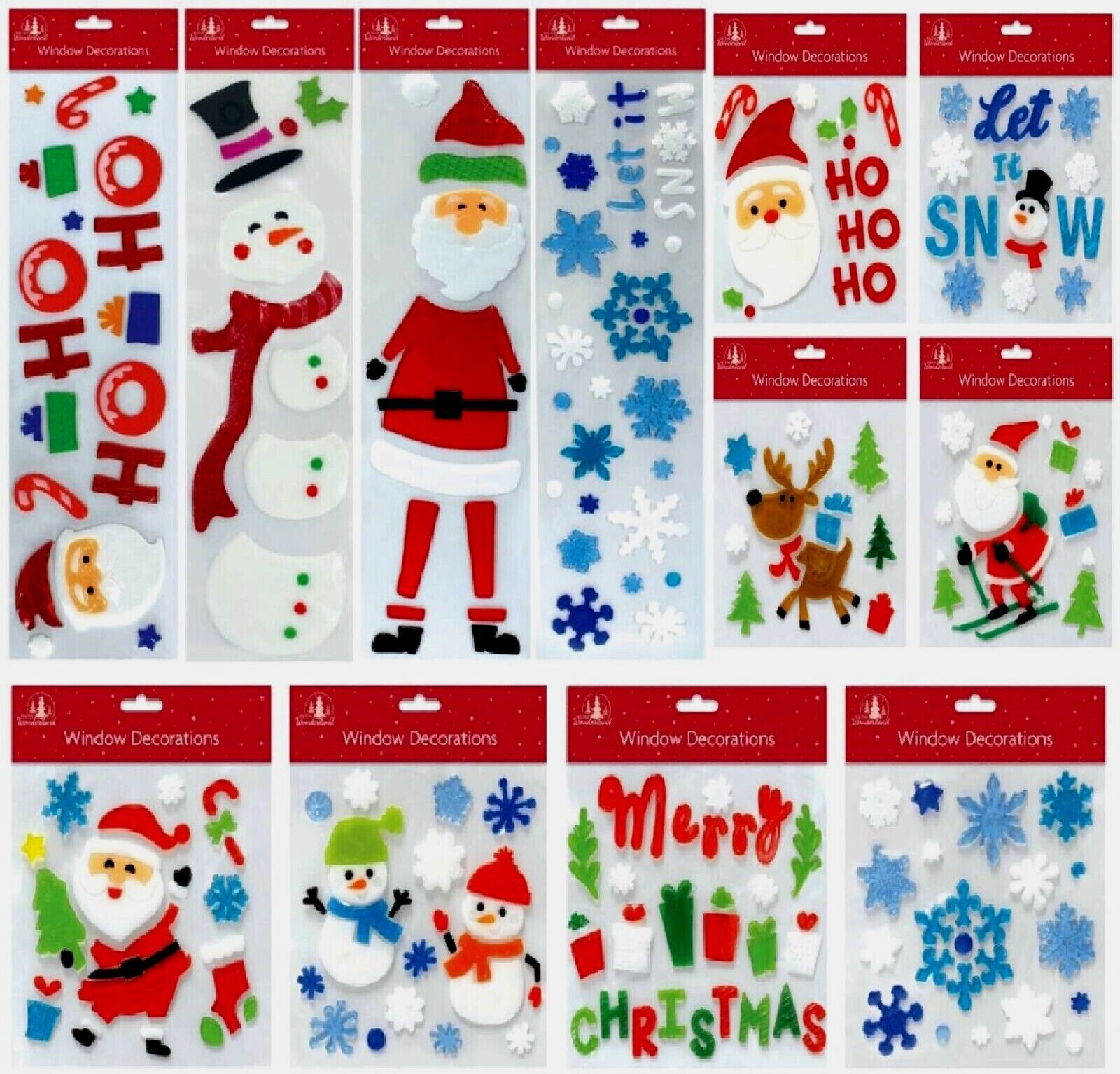 Beclen Harp Luxury Christmas/Xmas Window/Door/Wall Santa Snowman Peel And Stick/Gel Decal Home/Shop Décor Stickers