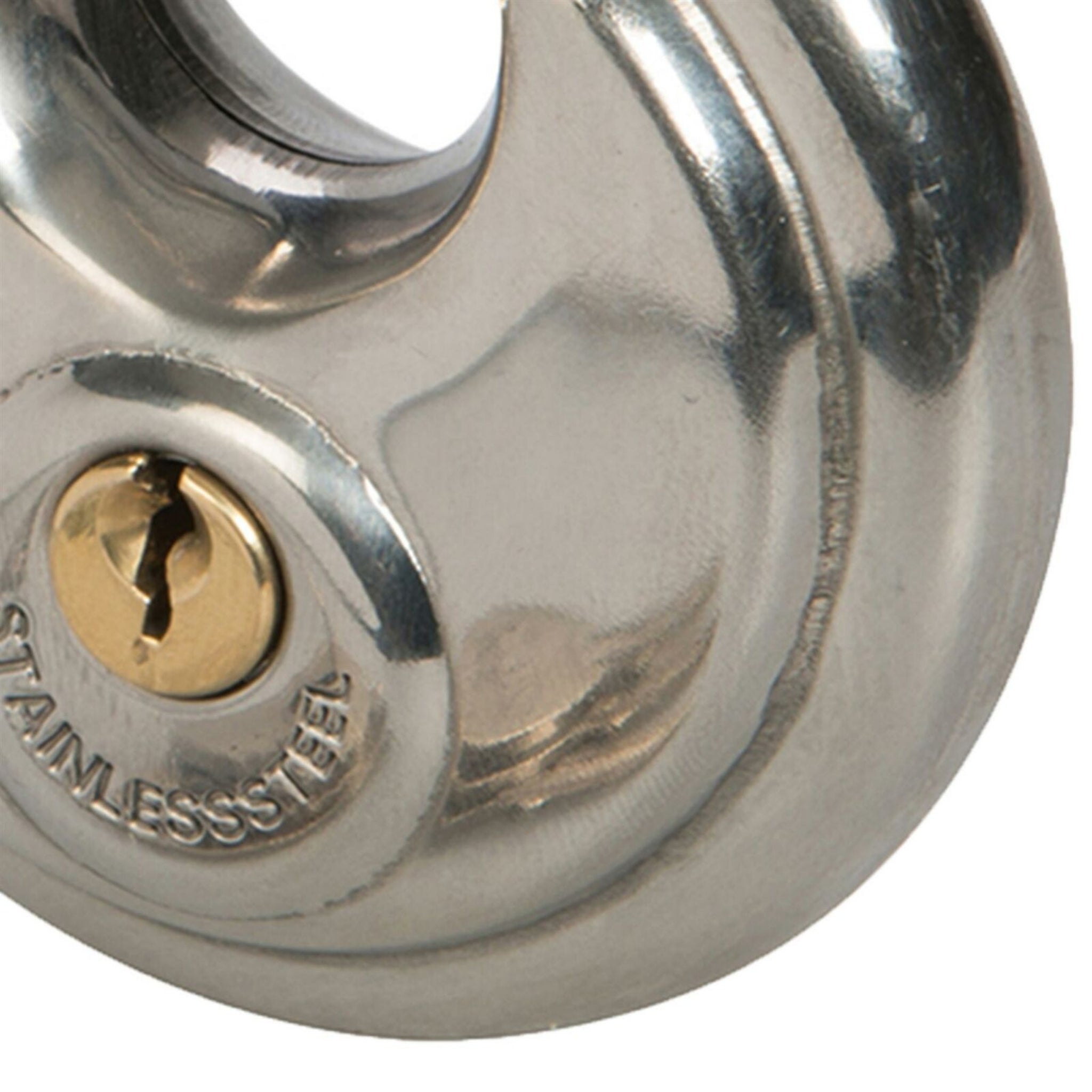 Beclen Harp Round Discus Shackle Padlock - Stainless Steel 2 Keys 70mm Heavy Duty Lock Disc