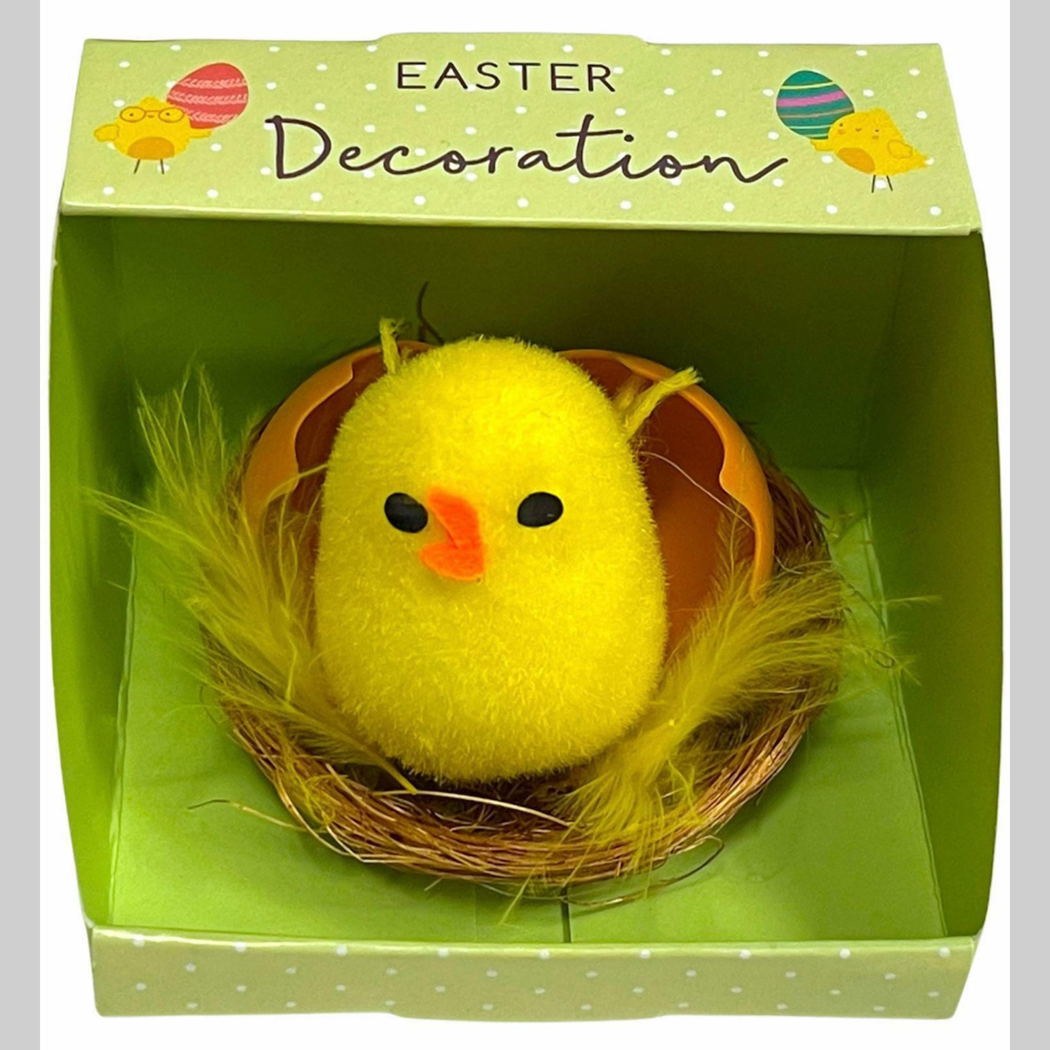 Beclen Harp 4 Pack Artificial Easter Egg With Mini Nest/Hatching Chicks Decoration-Perfect For Easter Gift