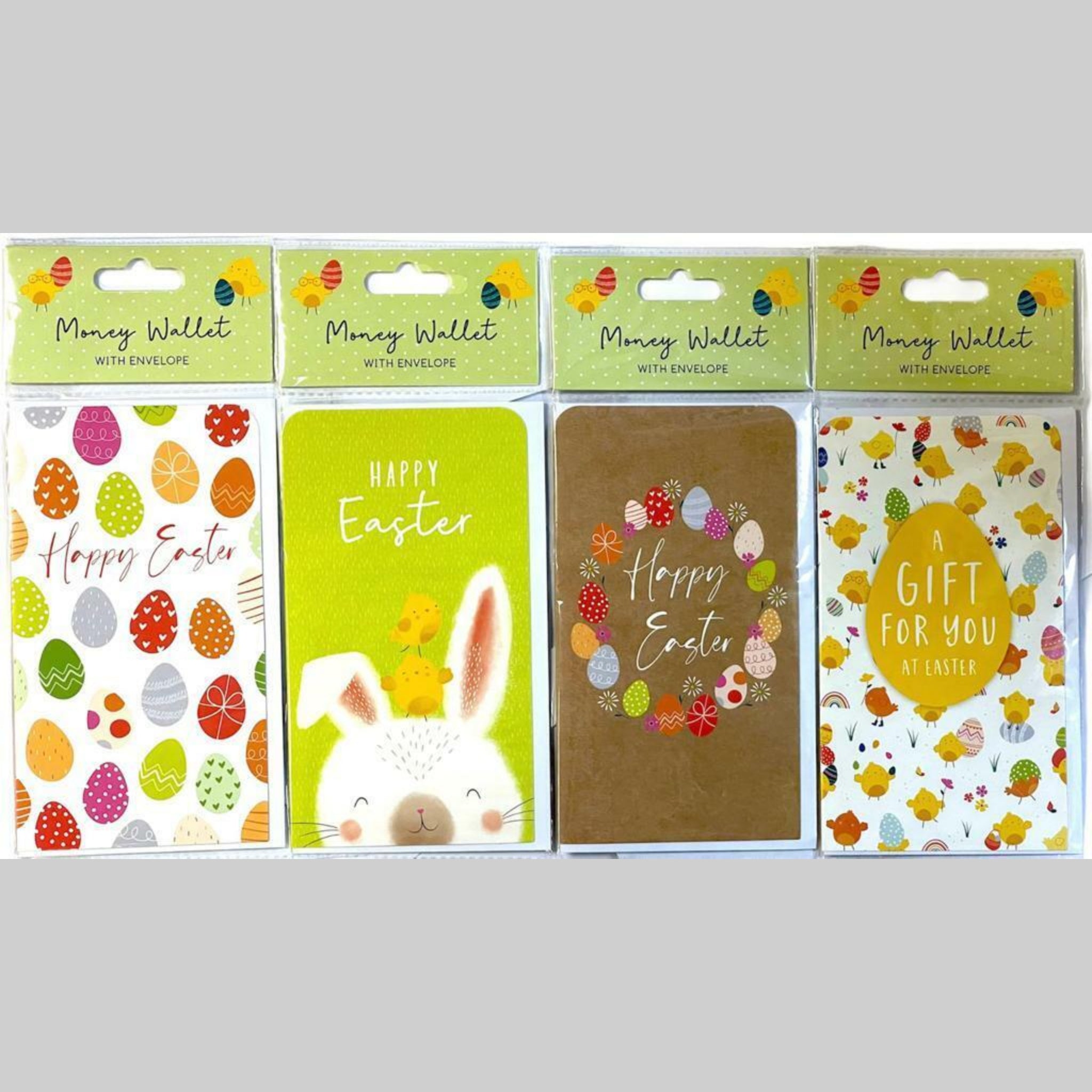 Beclen Harp 4 Pack Luxury Traditional Easter Money Voucher Wallet Gift Card Holder With Envelope-Assorted Design For All Age