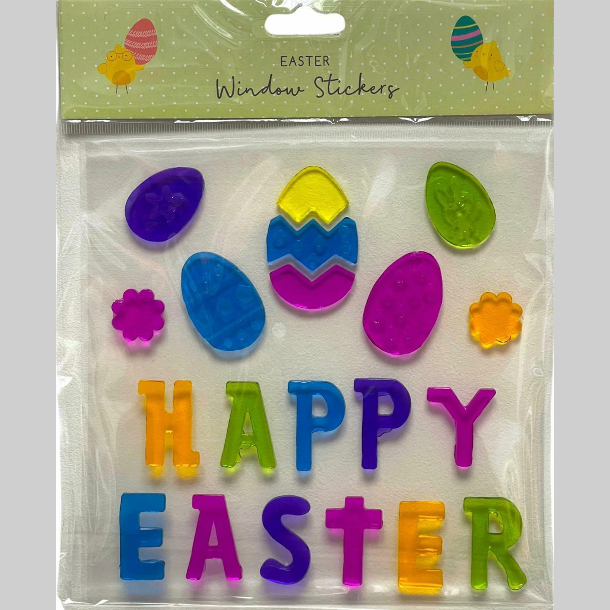Beclen Harp Luxury Happy Easter Cute Bunny/Chick/Egg Window/Glass Door Peel And Stick/Gel/Decal Party Stickers-Perfect Decoration For Easter