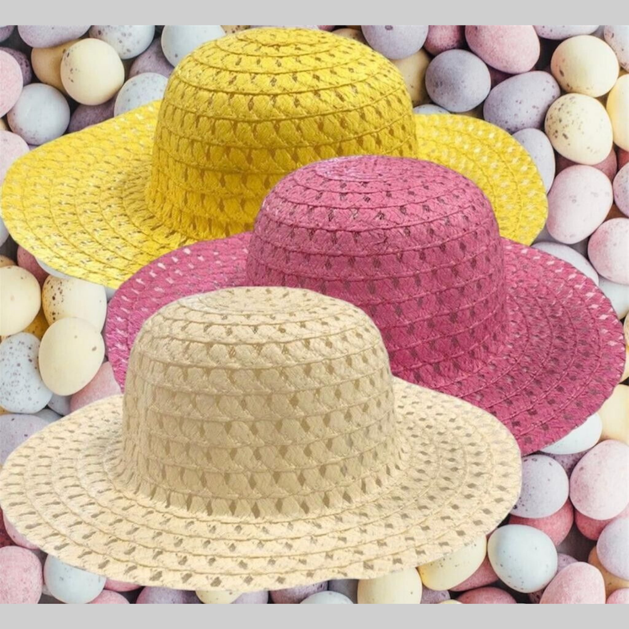 Beclen Harp 3 Easter Bonnet Art And Craft Straw Cowboy/Cowgirl Hats For Kids Parade Decoration-Perfect Gift For Children