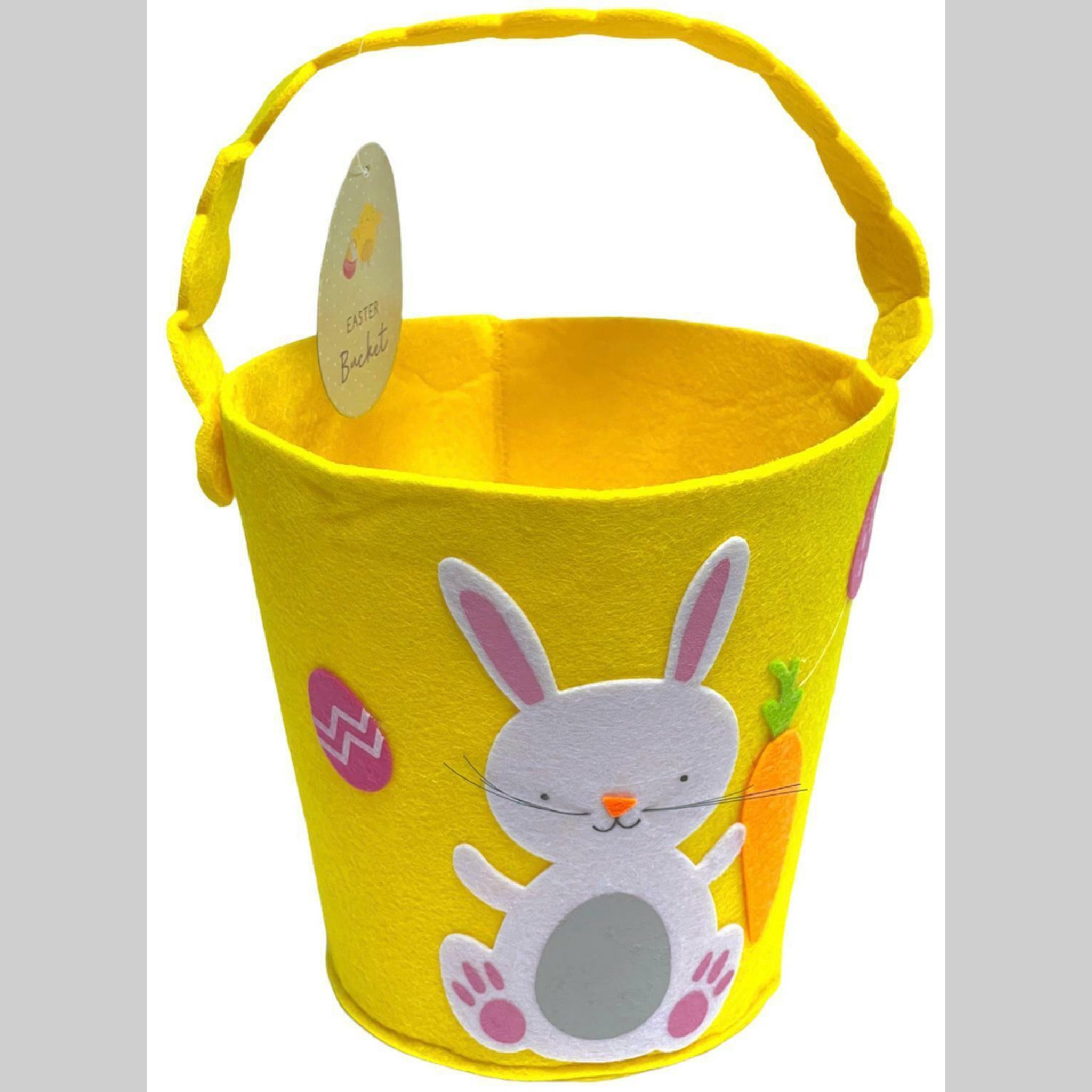 Beclen Harp Easter Chick/Bunny Treat Soft Felt Bucket/Basket With Handle For Party Decoration-Perfect Easter Gift For Kids