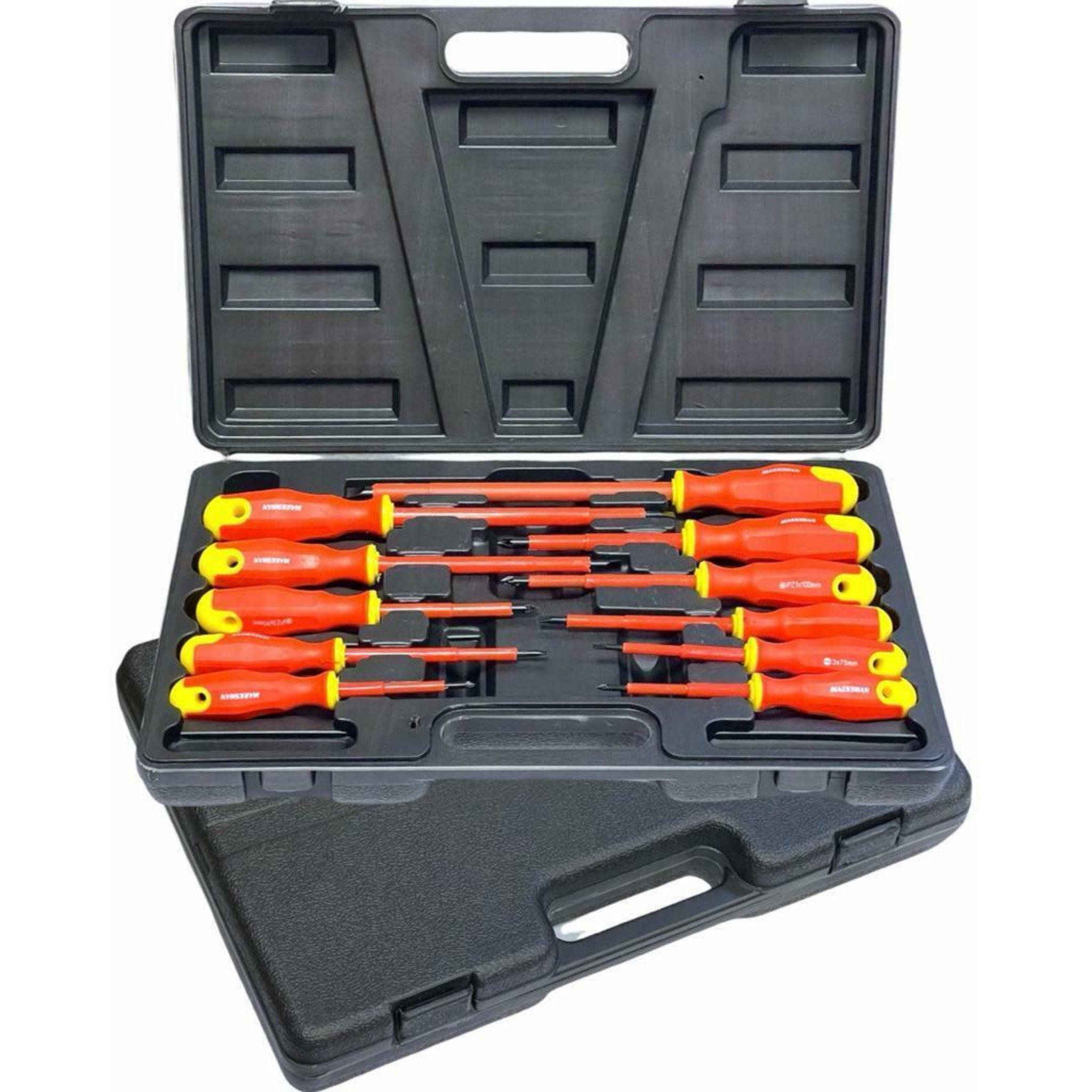 Beclen Harp 11pc Fully Insulated Electrical Screwdriver/Multi Head Screw Tool Set With Kit Case-Perfect Electrician Companion