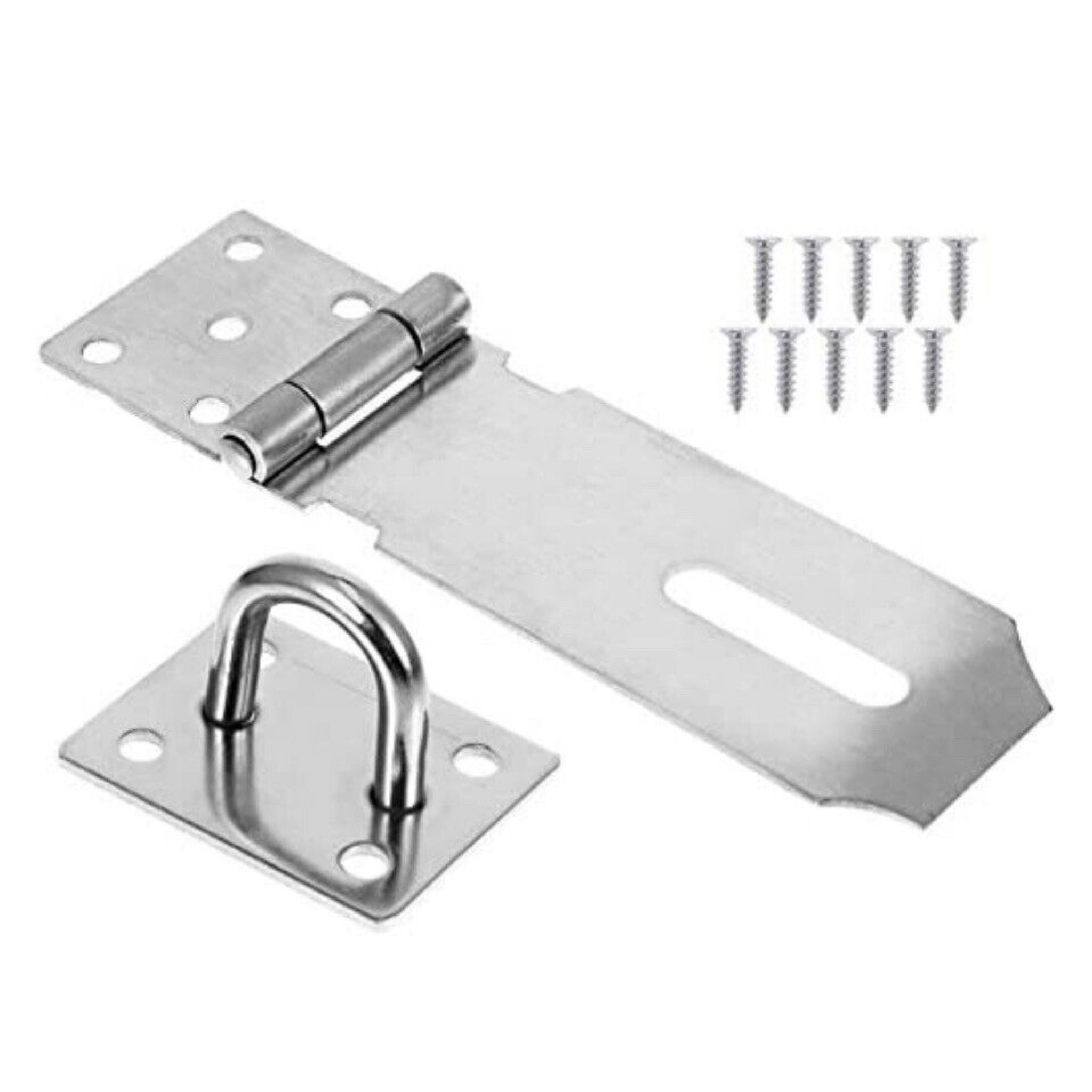 Beclen Harp 4'' & 6 Safety Hasp and Staple Gate Door Garden Shed Latch Lock Box Chest - 2pcs