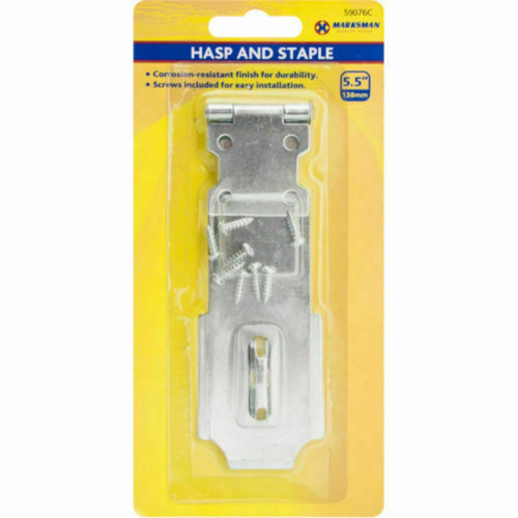 Beclen harp Shed Gate Door 5.5" Solid Safety Hasp and Staple Latch Lock Staple Cupboard With Screws Door & Multi Purpose Use