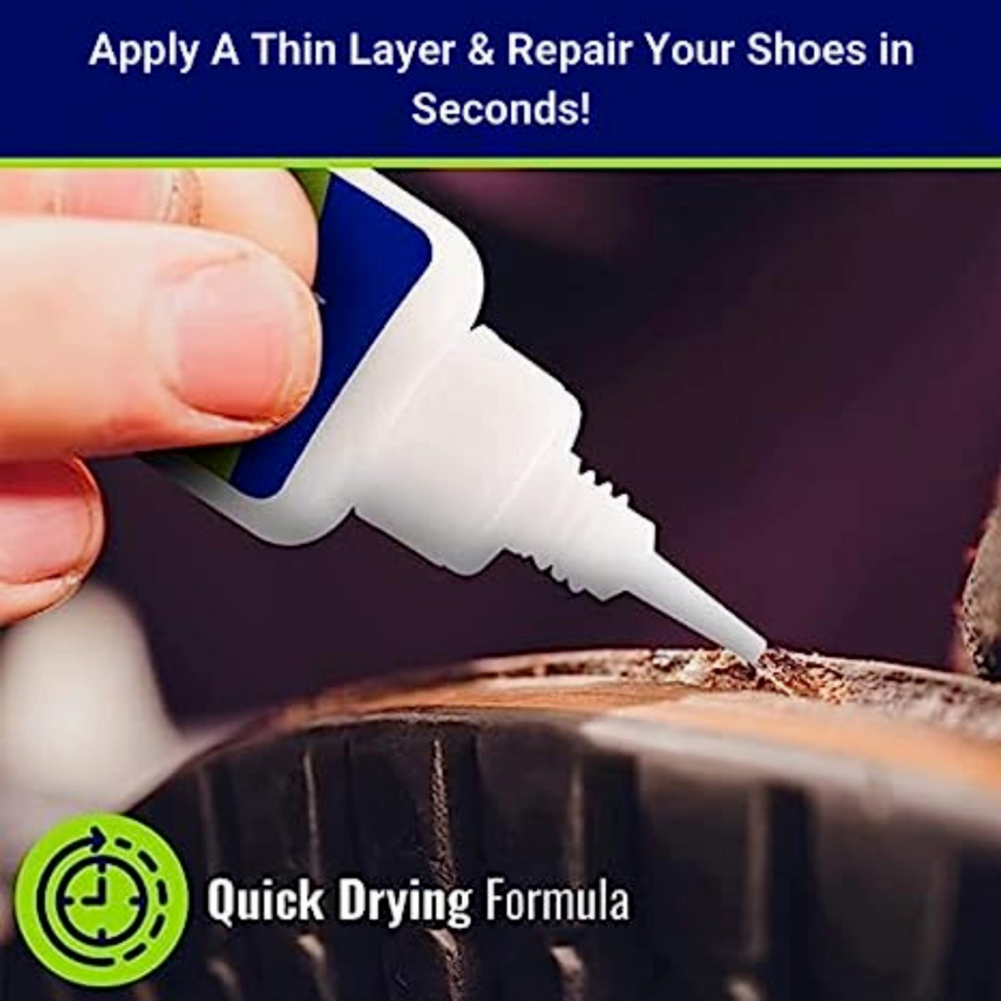 BOOT BOND Boot Glue - Quick Dry Boot Repair Formula Works in Seconds -  Tough But Flexible Glue Seal - Waterproof Boot Heel Fix Works On Shoe Heel