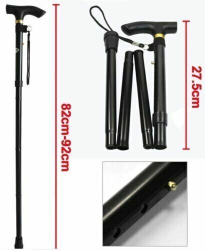 Beclen Harp Aluminium Metal Easy Adjustable Folding Collapsible Travel Cane/Walking Stick