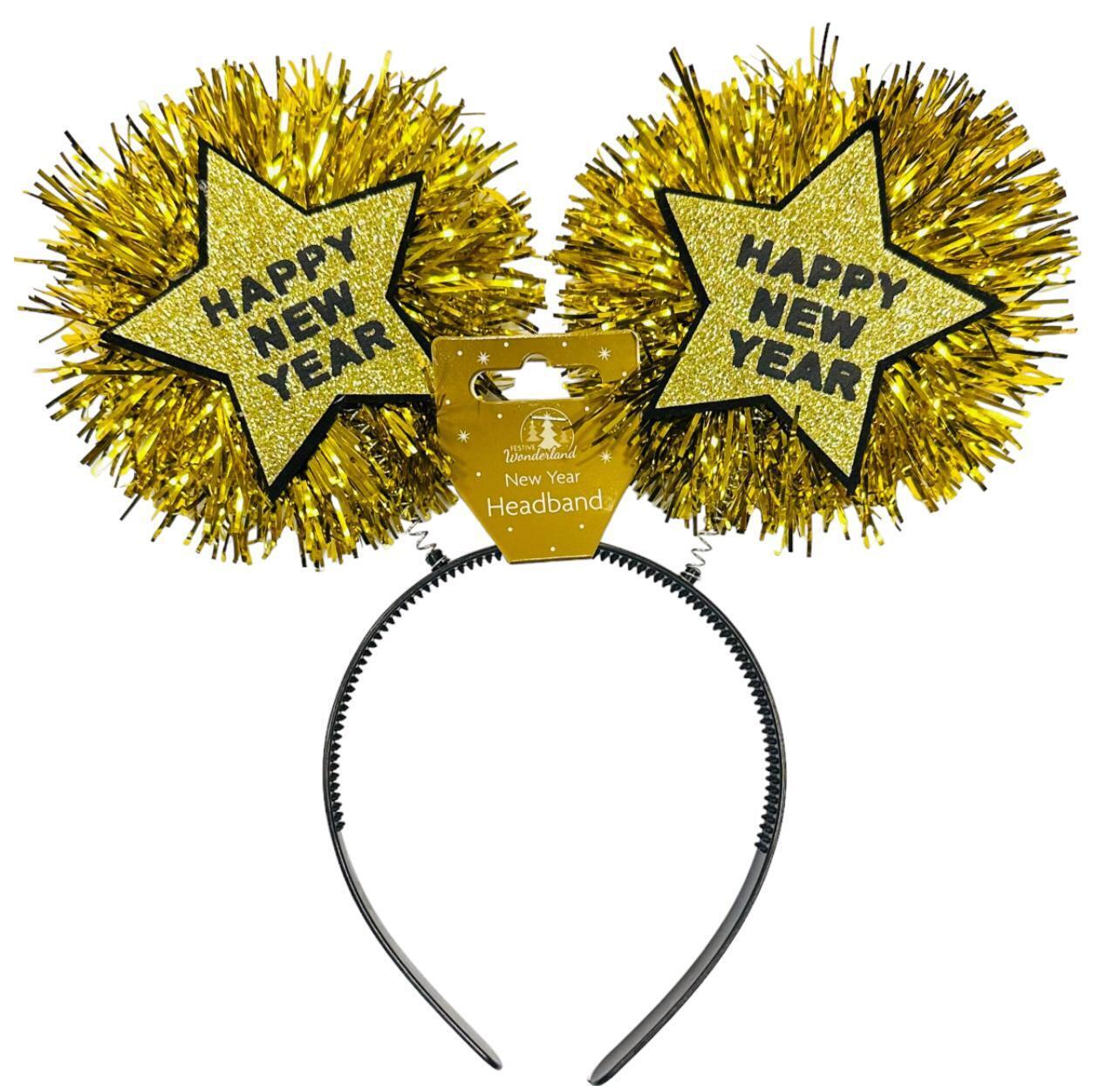 Beclen Harp Shiny Tinsel Happy New Year Girly Crown Hair Headband-Perfect Christmas/Xmas And New Year Gift