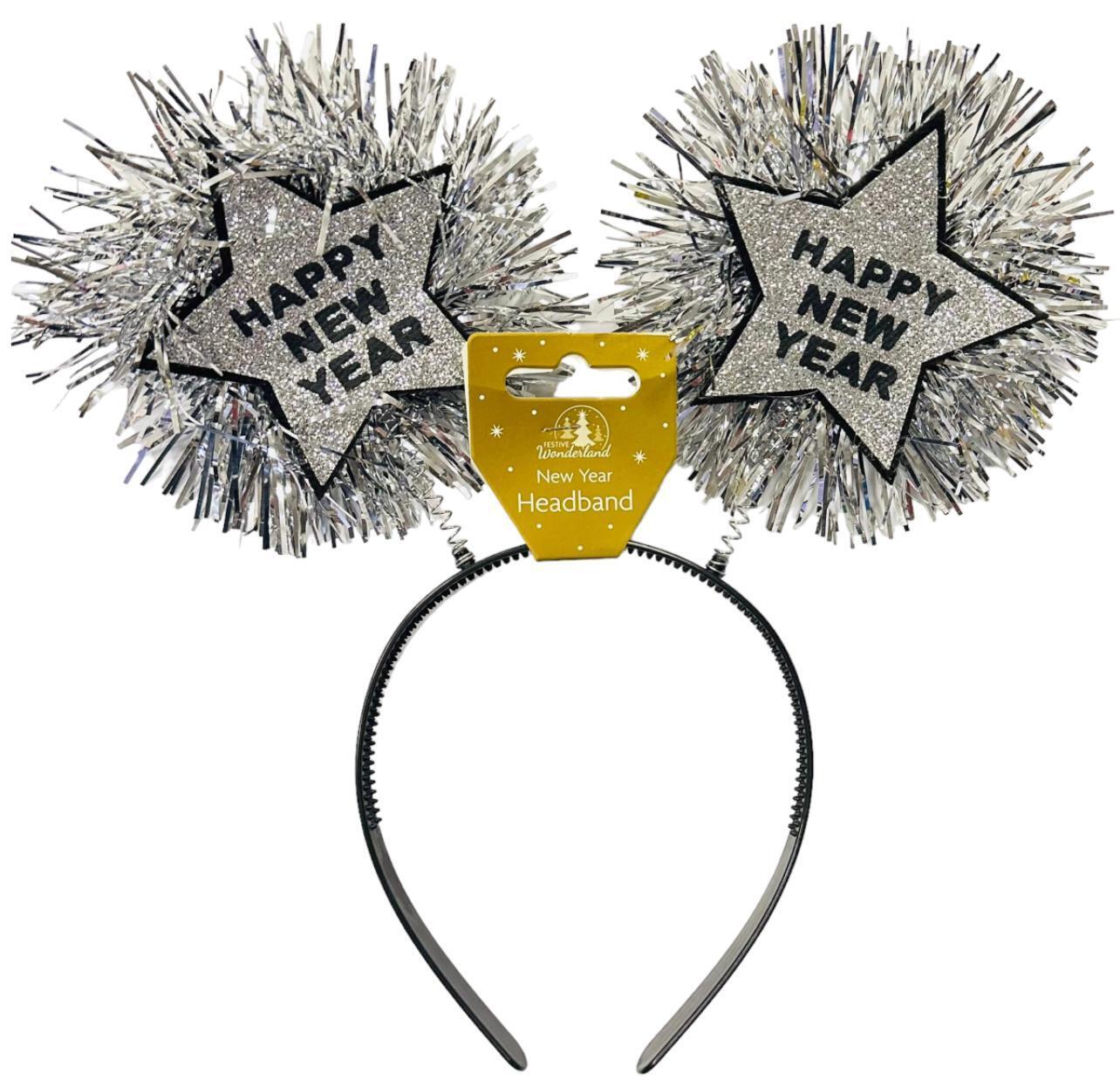 Beclen Harp Shiny Tinsel Happy New Year Girly Crown Hair Headband-Perfect Christmas/Xmas And New Year Gift