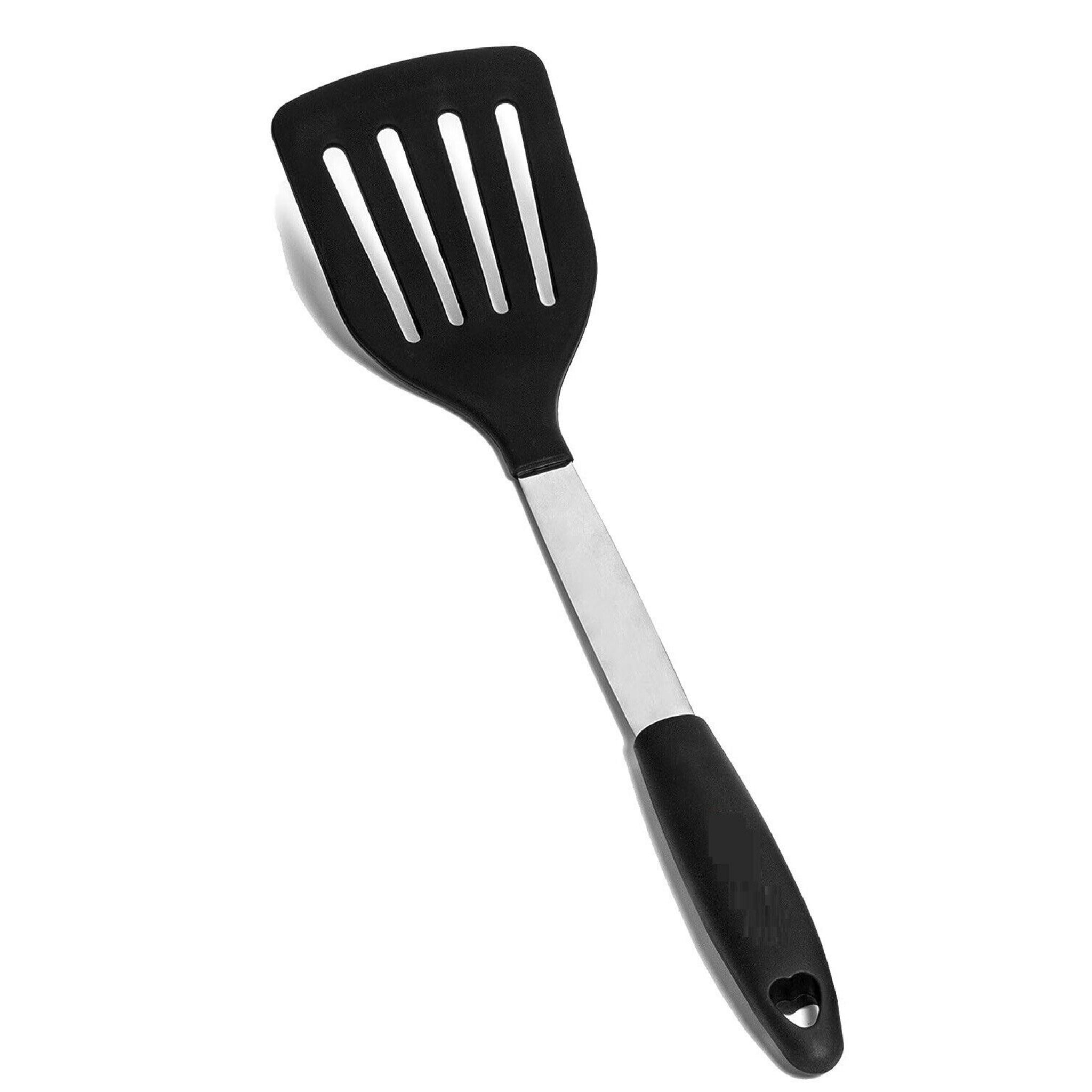 Beclen Harp 32cm Nylon Non Stick Solid And Slotted Turner/Flipper Heat Resistant Spatula-Perfect Kitchen/Cooking Companion Tool