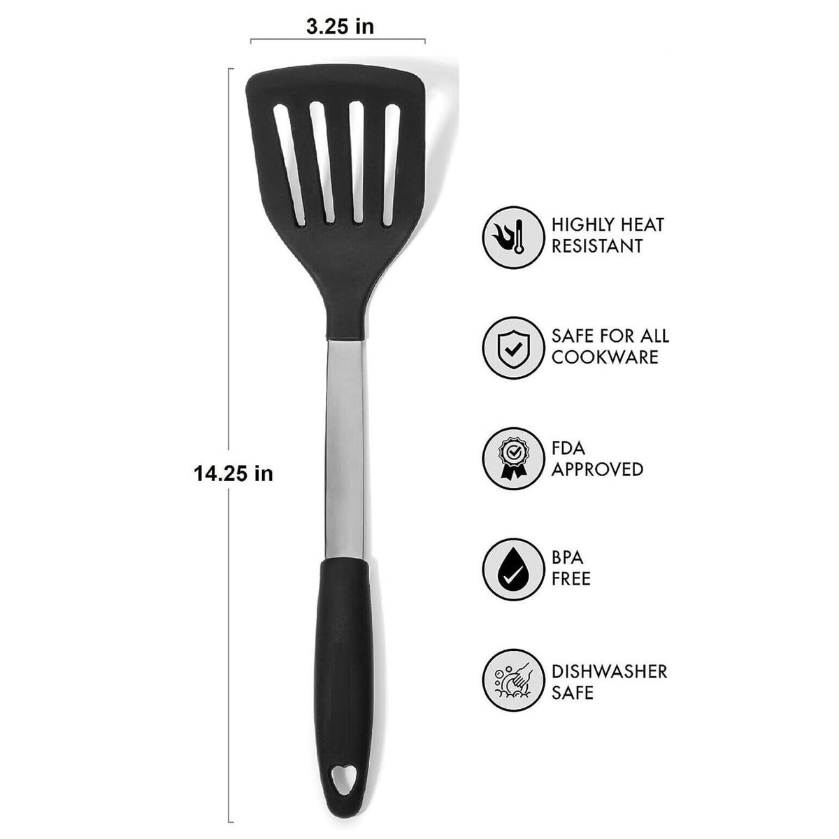 Beclen Harp 32cm Nylon Non Stick Solid And Slotted Turner/Flipper Heat  Resistant Spatula-Perfect Kitchen/Cooking Companion Tool, Slotted Turner  Spatula Heat Resistant Flipper Cooking Tool Nylon Material Premium Quality  Steel Core Ergonomic Handle