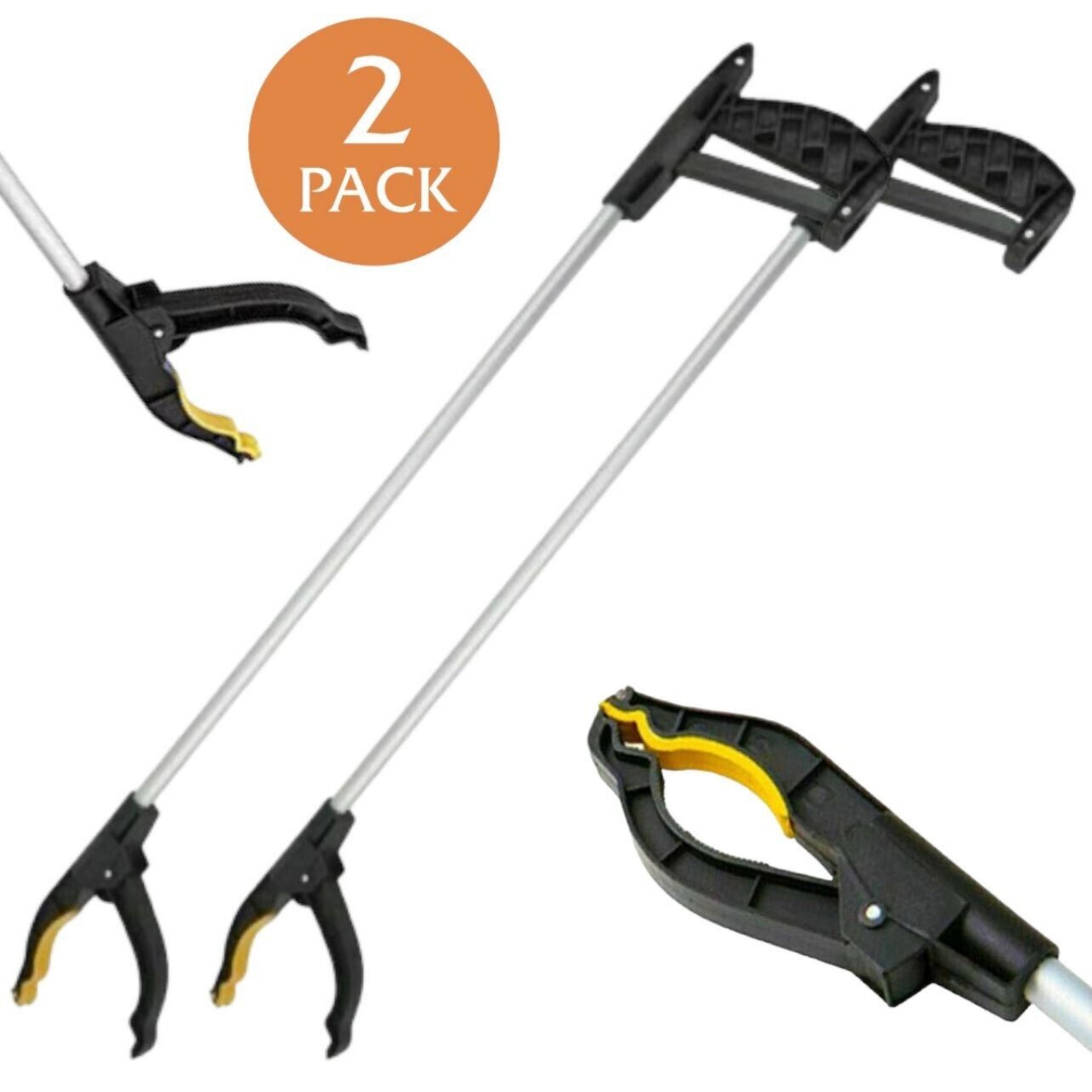 Beclen Harp 2pc 75cm Magnetic Tip Reacher Litter/Rubbish Picker/Grabber Mobility Tool-Perfect Helping Hand For Indoor And Outdoor Garbage Pick Up