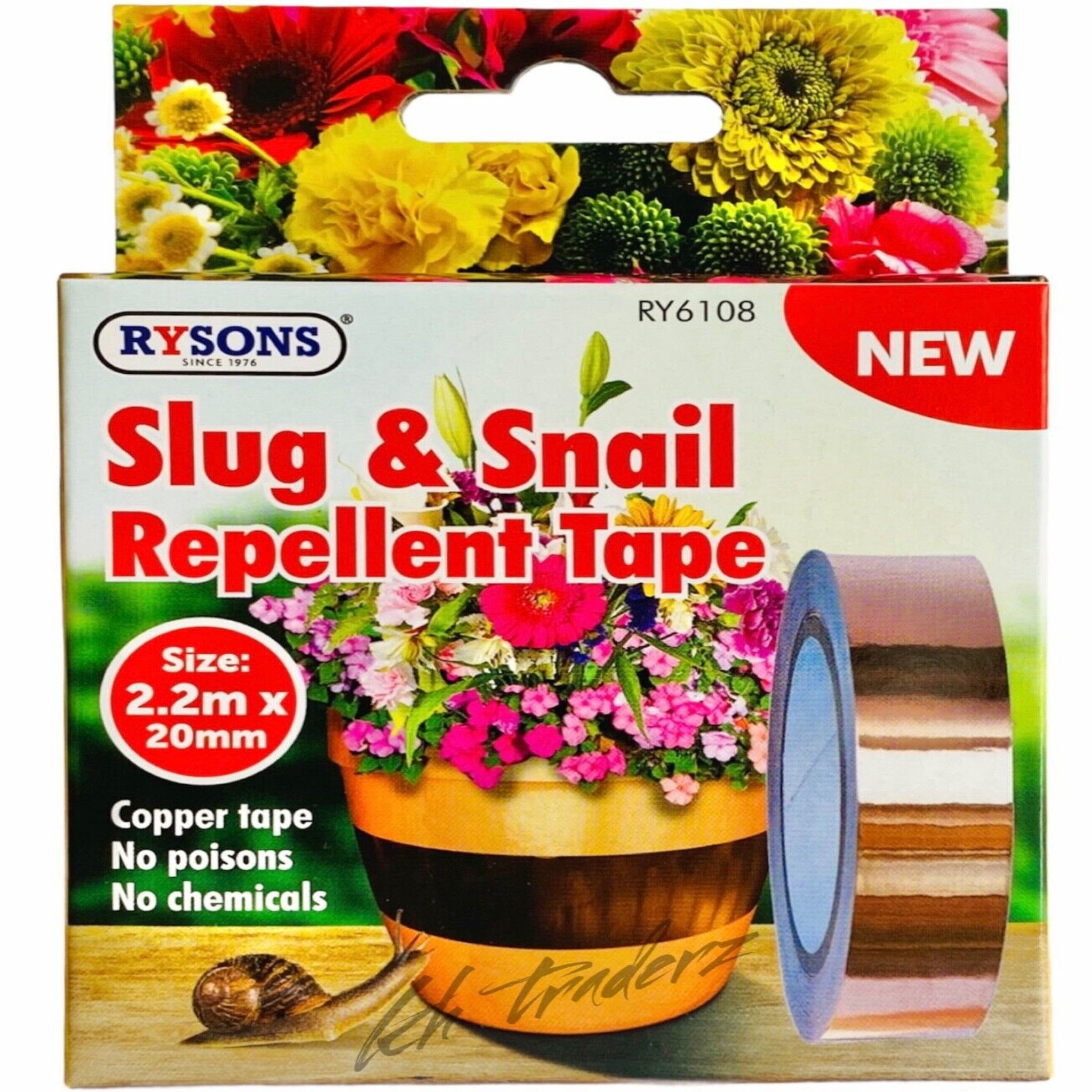 Beclen Harp Slug & Snail Repellent Copper Tape 20MM X 2M Long Roll Adhesive Chemical Free