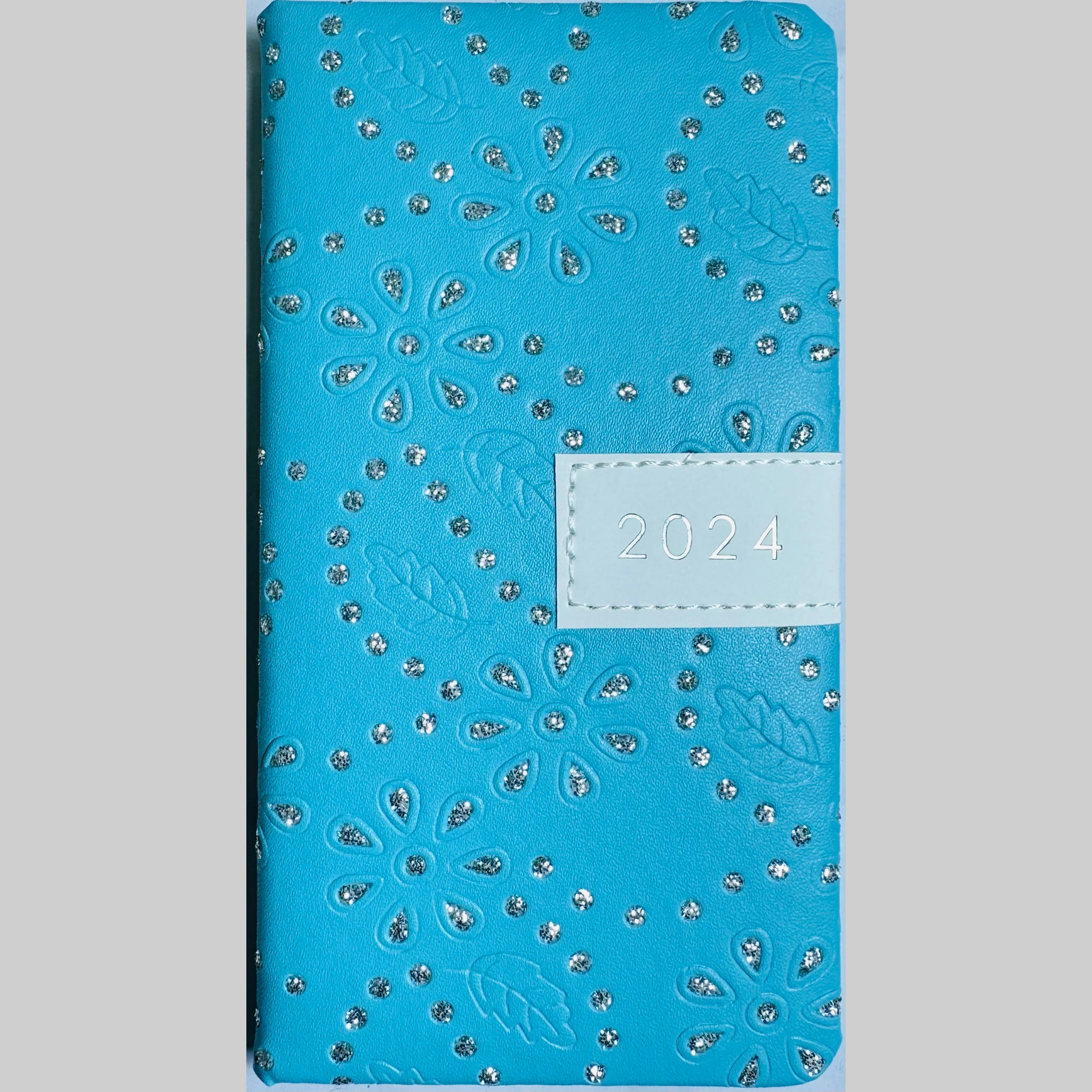 Beclen Harp 2024 Slim Week To View/WTV Personal Beautiful Luxury Glitter/Sparkle/Shimmer Floral Diary