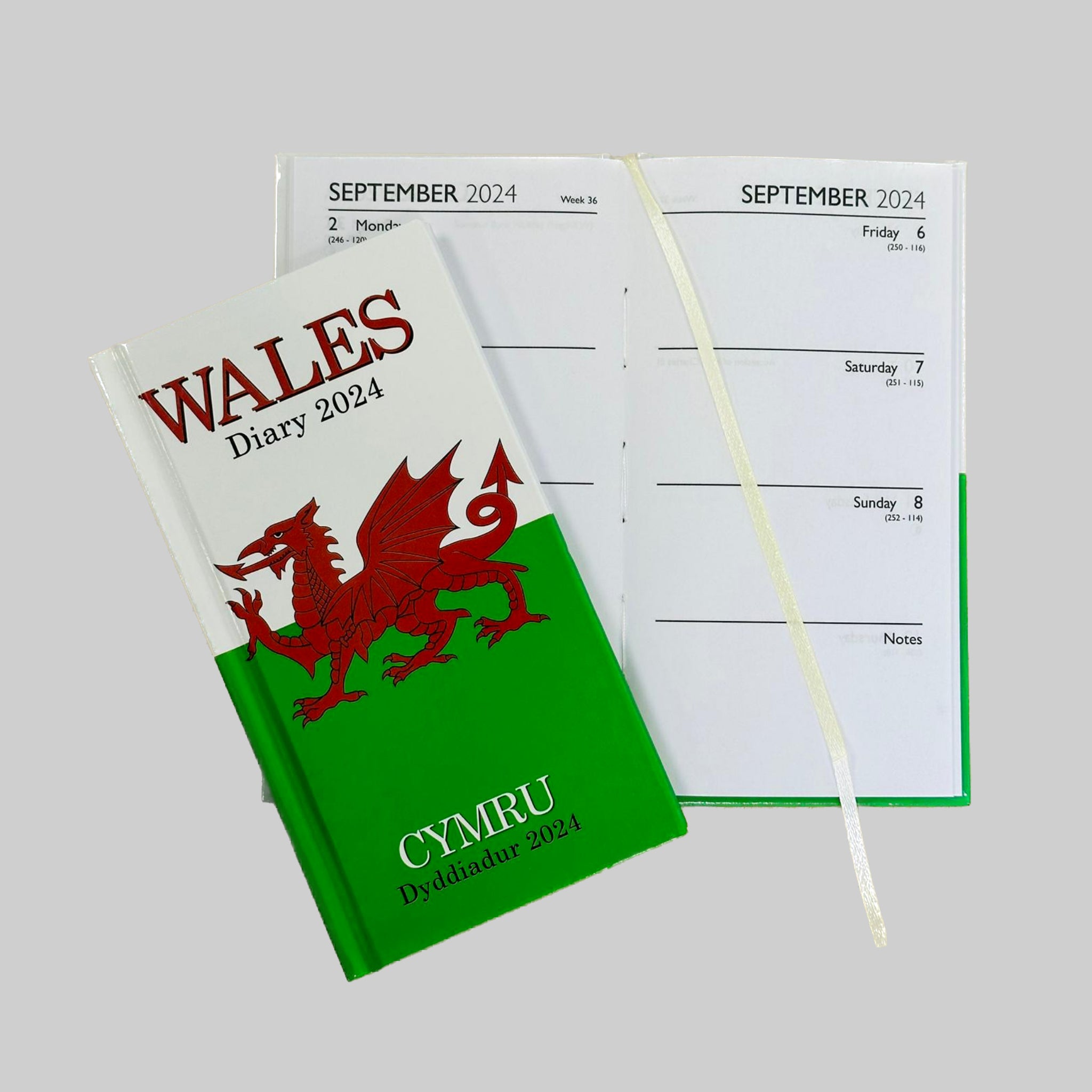 Beclen Harp 2024 Slim Week To View/WTV Executive Personalized Wales Diary-Cymru Dyddiadur 2024