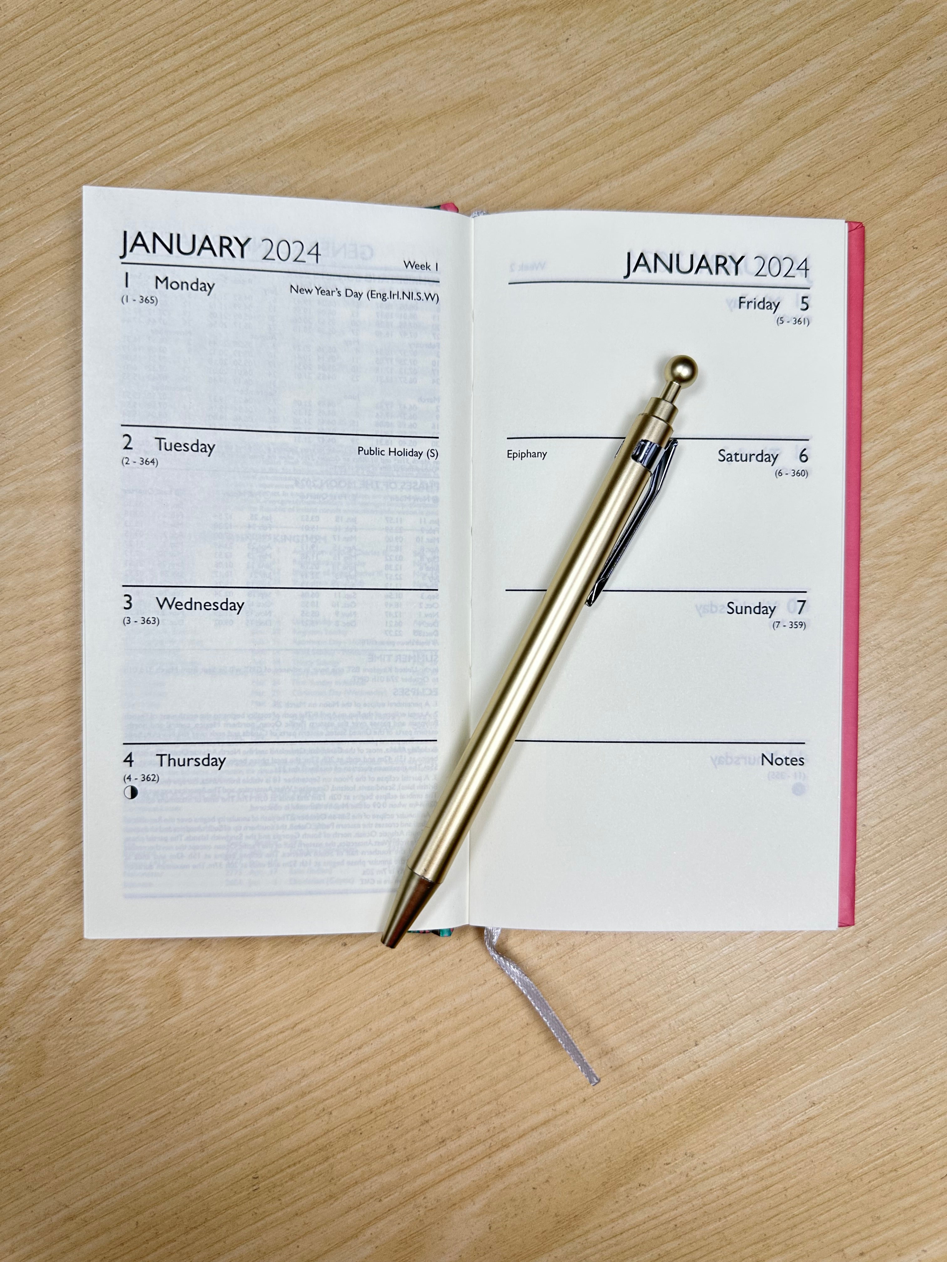 Beclen Harp 2024 Slim Week To View/WTV Zebra Print Exclusive Diary With Pen Gift Set